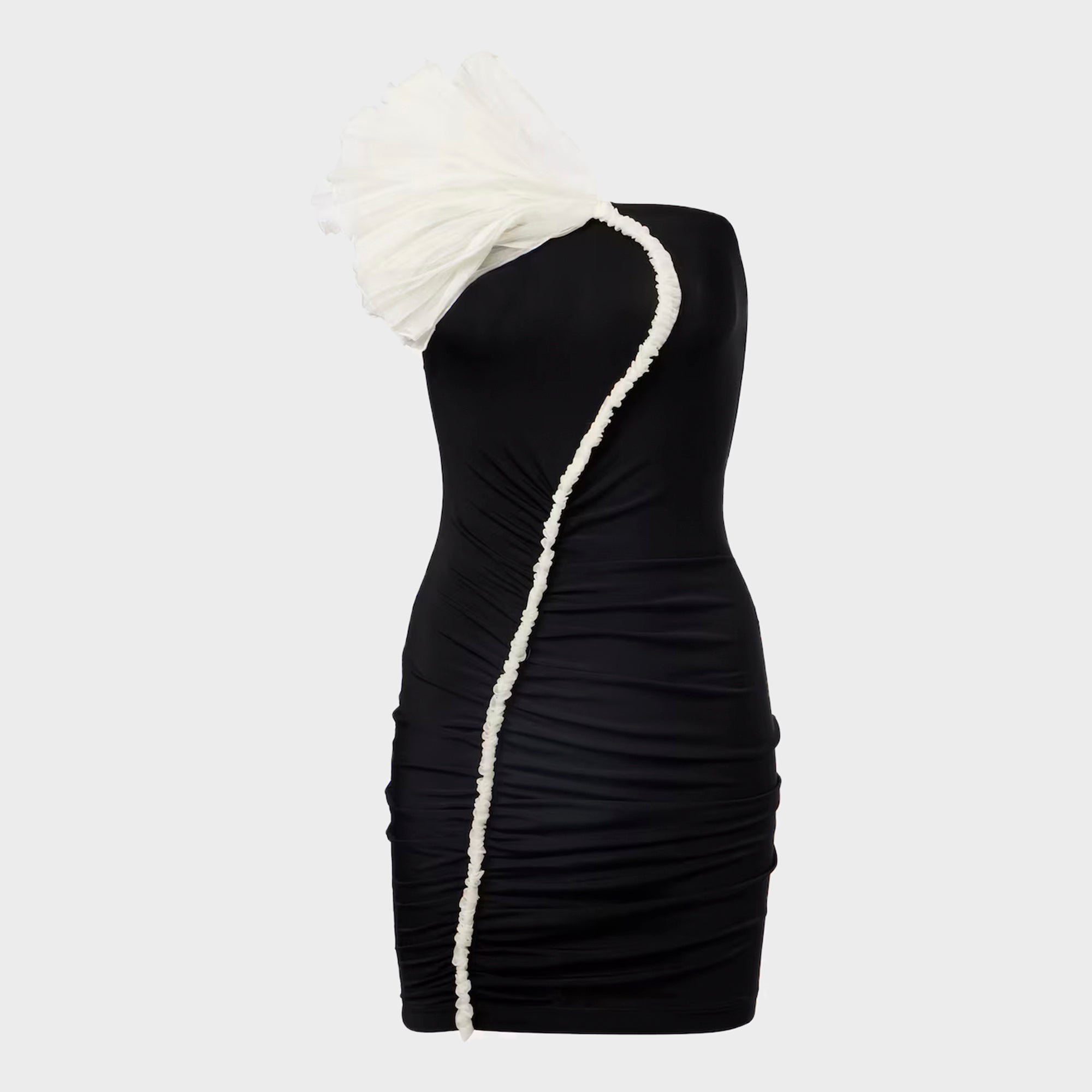 パーティードレス Nensi Dojaka NDSS25DR260 Dresses Black Nensi Dojaka Flower Mini Dress - Black / White – Kith Europe