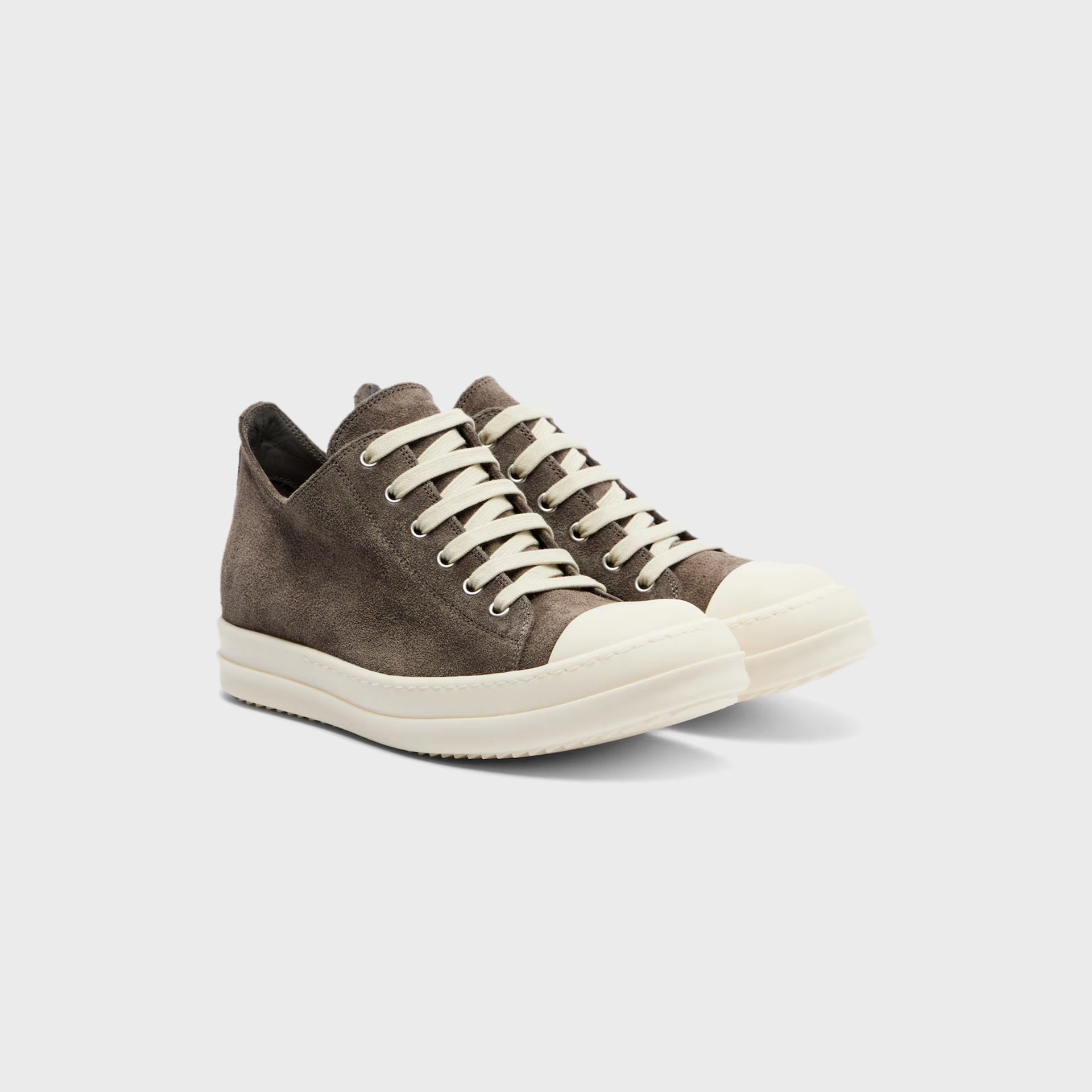 Rick Owens Suede Low Top Sneakers - Dust / Milk