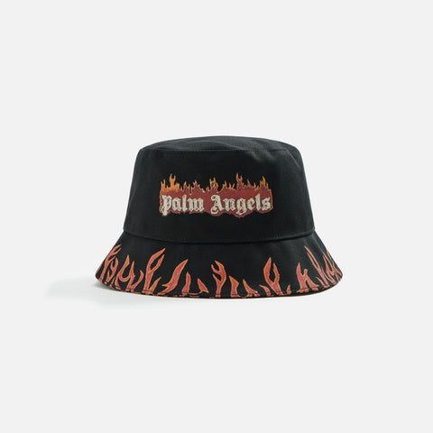 Palm Angels Burning Bucket Hat - Black Red