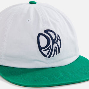 by Parra Circle Tweak Logo 6 Panel Hat - Off White / Green