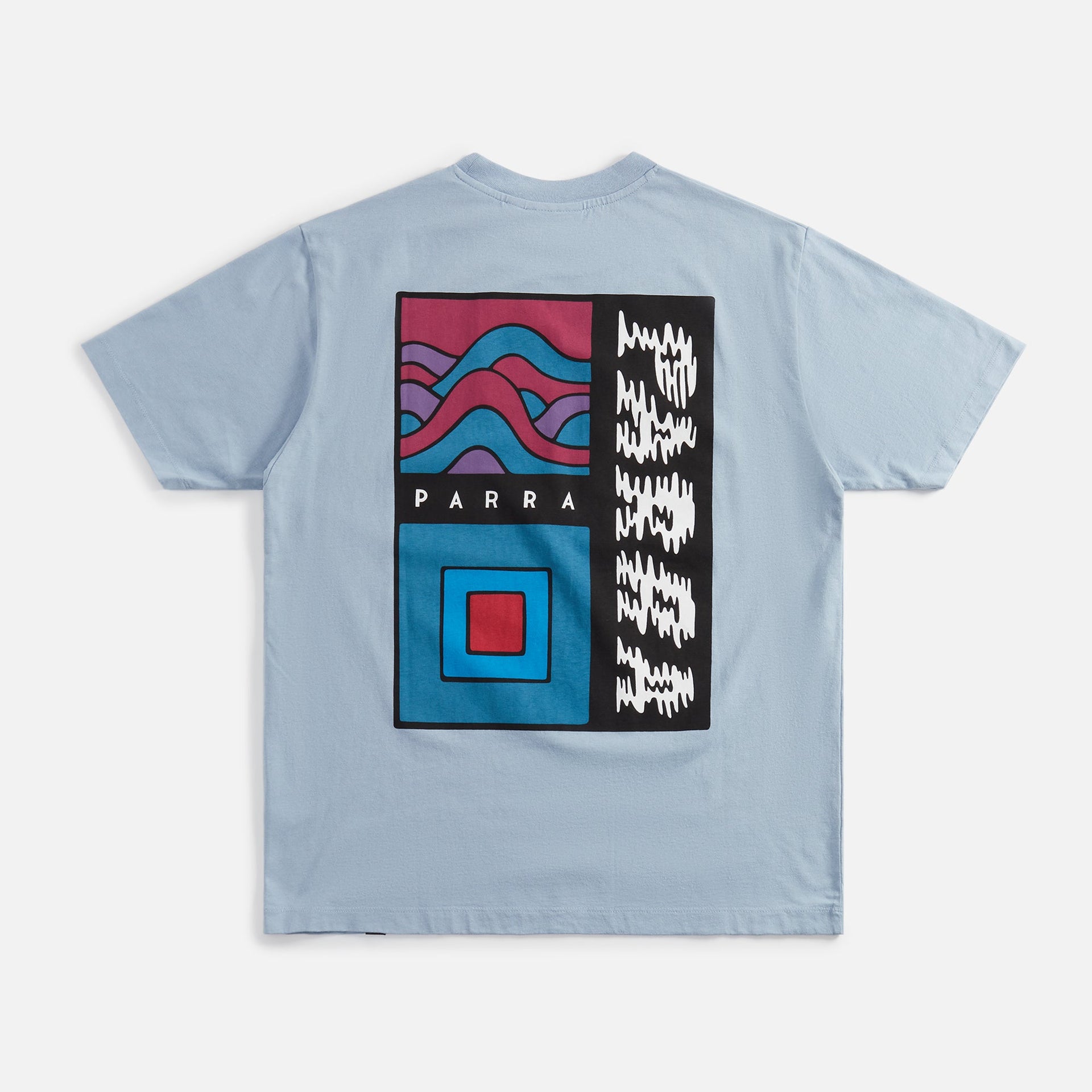 by Parra Wave Block Tremors Tee - Dusty Blue
