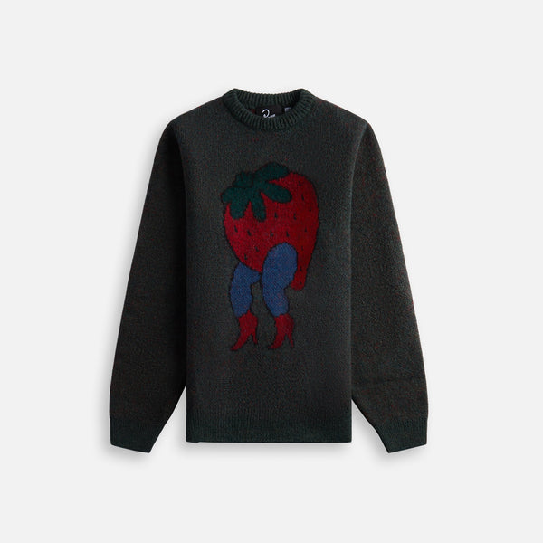 NKNIT ♡pullover sweat  130  ンニット by Parra Stupid Strawberry Knitted Pullover - Hunter Green