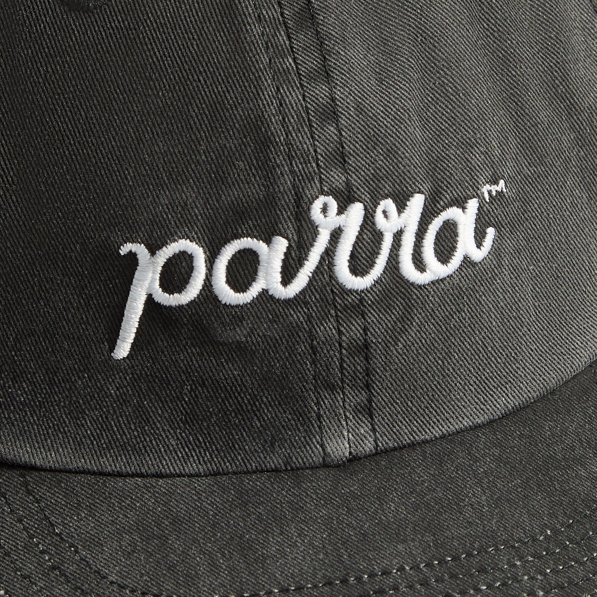 by Parra Scripted 6 Panel Cap - Washed Black