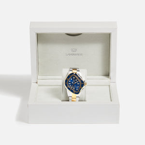 LAARVEE Silver & Golden Precision Steel - Blue Bezel / Blue Dial