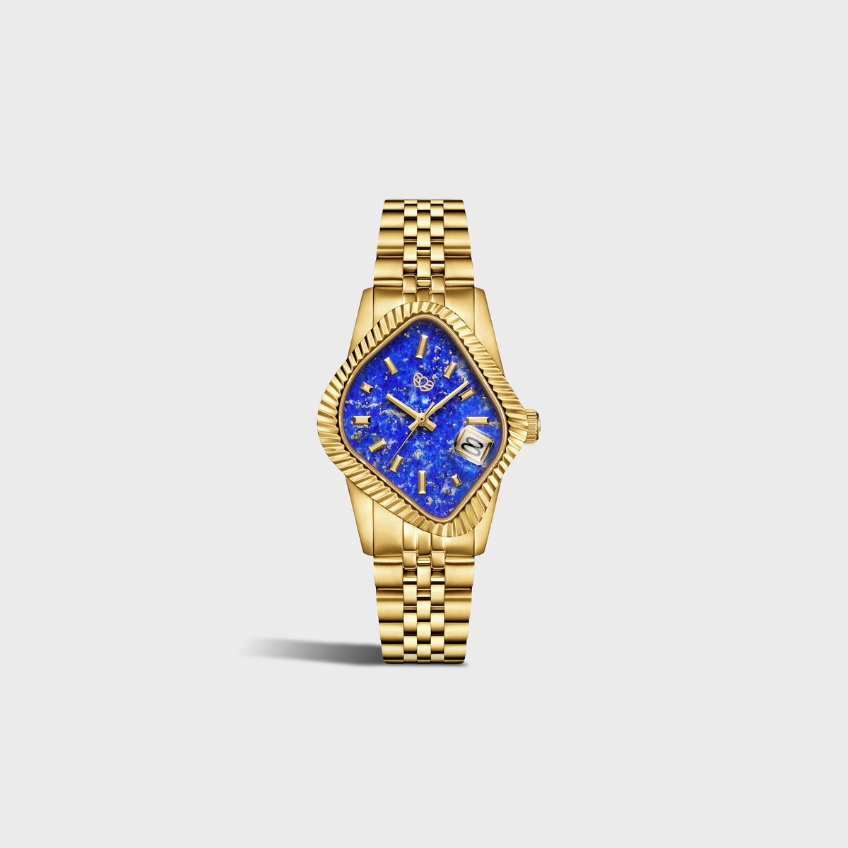 LAARVEE Golden Precision Steel - Fluted Bezel / Lapis Lazuli Dial