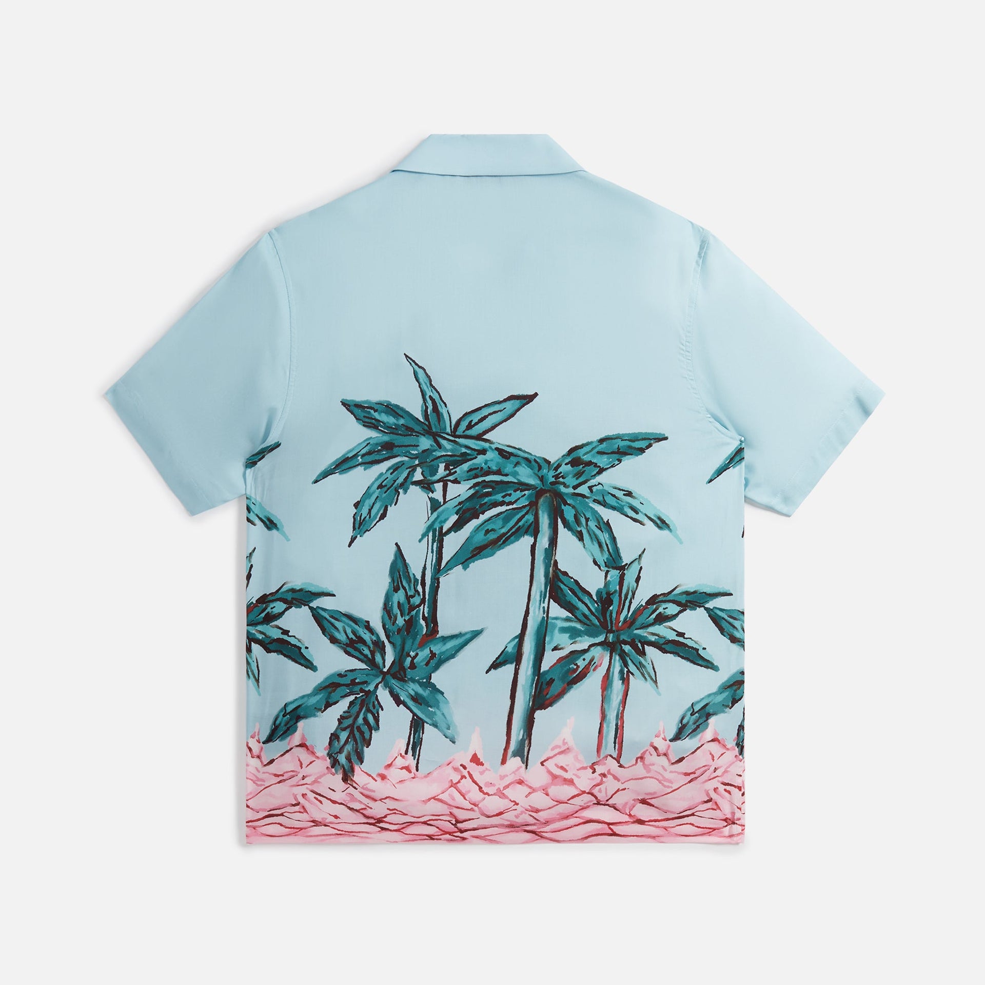Palm Angels Palms Row Bowling Shirt - Light Blue / Green