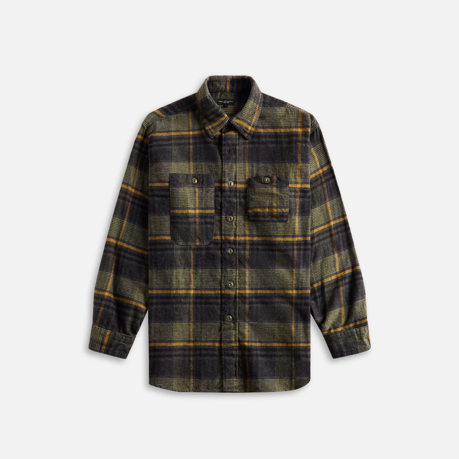 Engineered Garments Work Shirt Cotton Plaid Flannel - Yellow / Grey