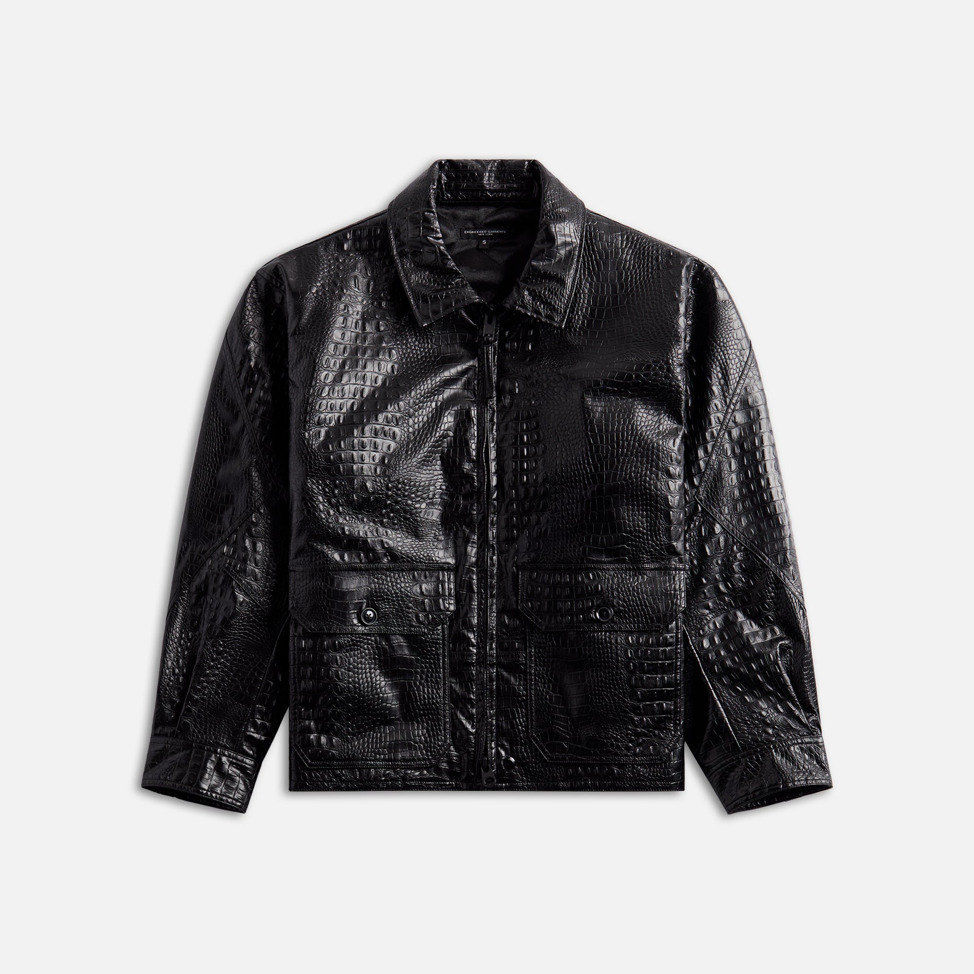 Engineered Garments G8 Jacket Black Alligator Embossed Fake Leather - –  Kith Europe