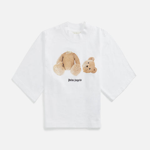 Palm Angels Bear Cropped Tee - White / Brown