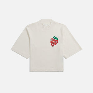 Palm Angels Mini Strawberry Cropped Tee - Butter / Red