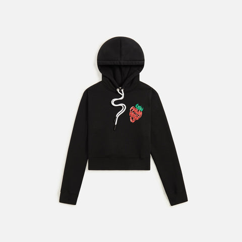 Palm Angels Strawberry Fitted Hoodie - Black / Red