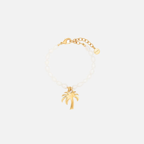 Palm Angels Pearls Palm Bracelet - Off White / Gold