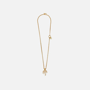 Palm Angels Palm Strass Necklace - Gold / Green