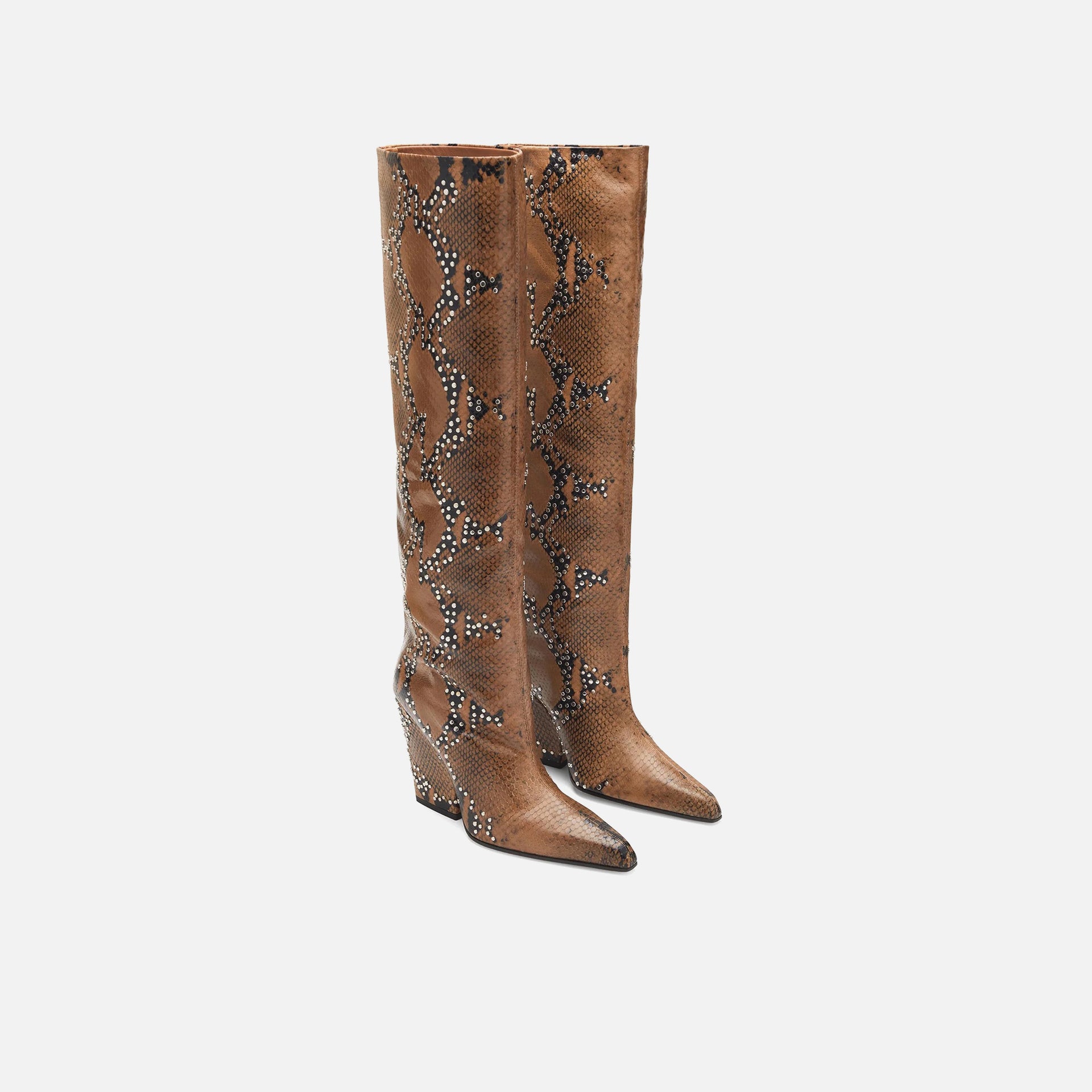 Paris Texas Jane Boot Heel 100 - Printed Python Powder