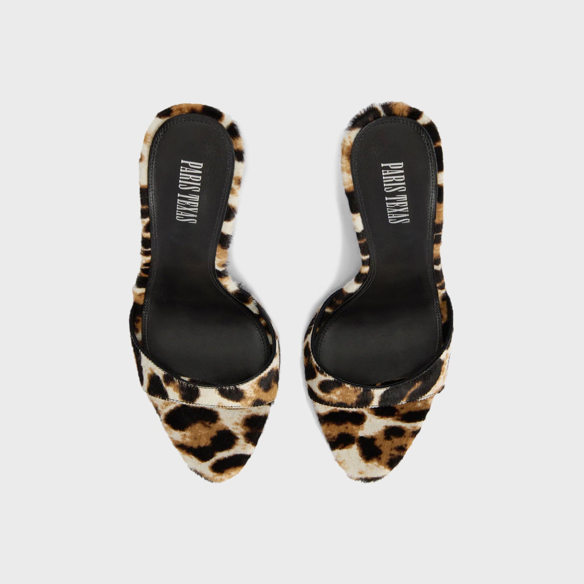 Paris Texas Lidia 105 White Leopard Printed Calf Hair Slingback Heels - Beige / Brown