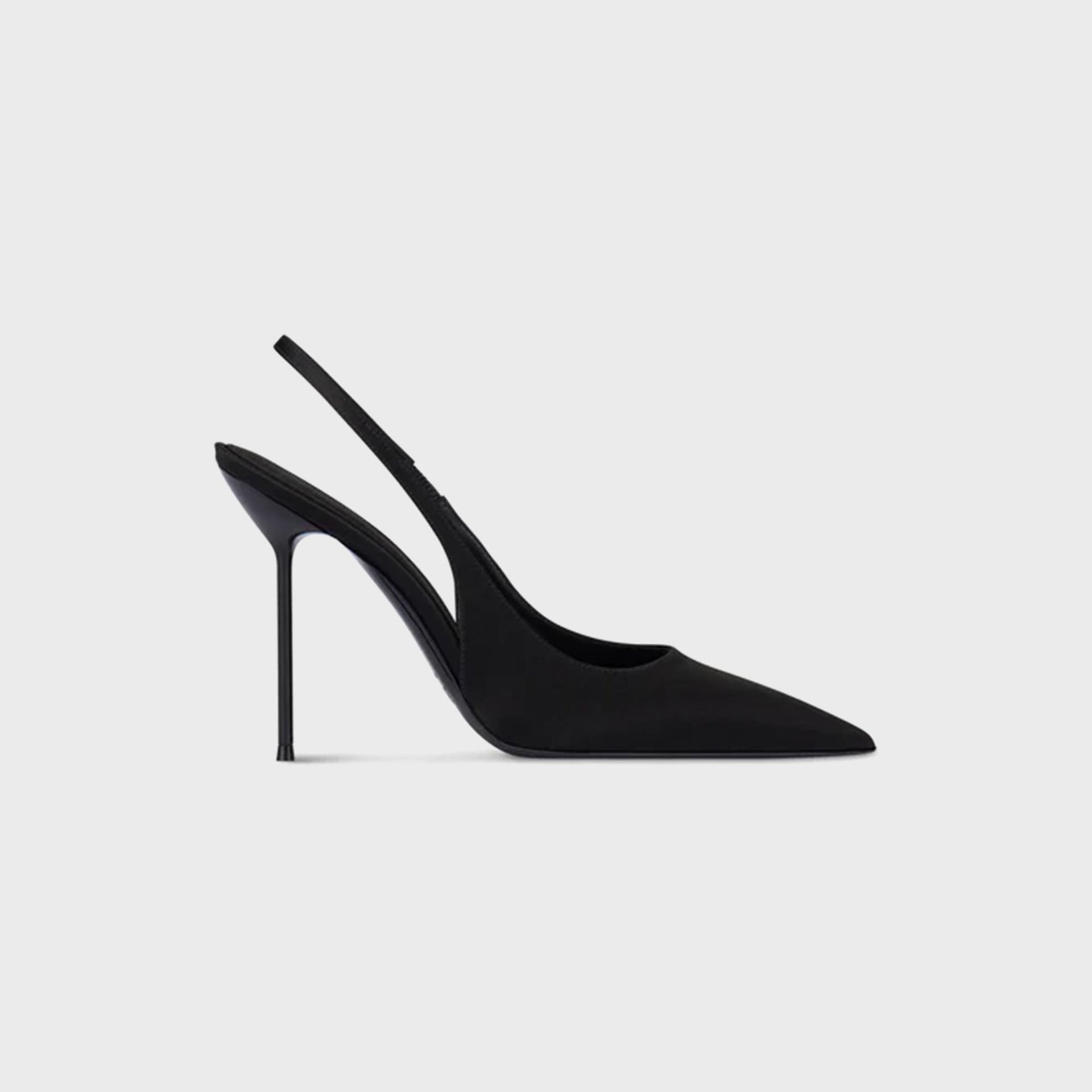 Paris Texas Lidia Slingback Satin - Black