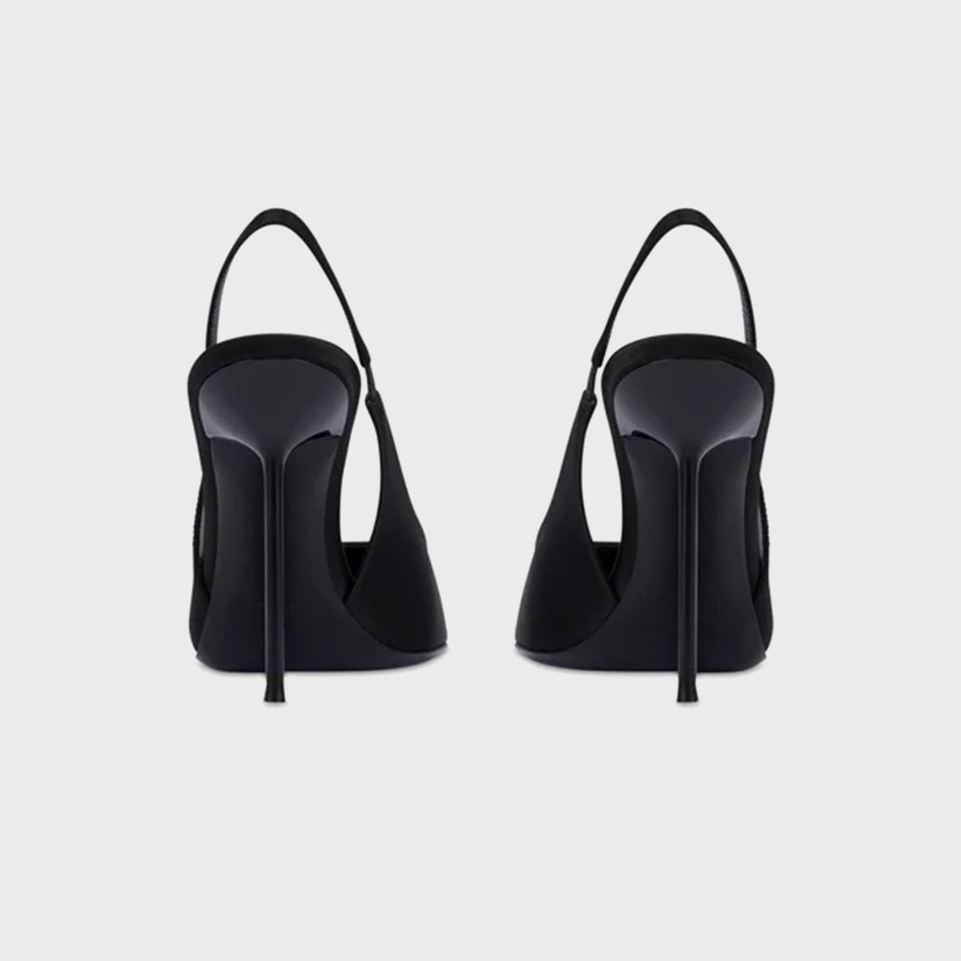 Paris Texas Lidia Slingback Satin - Black