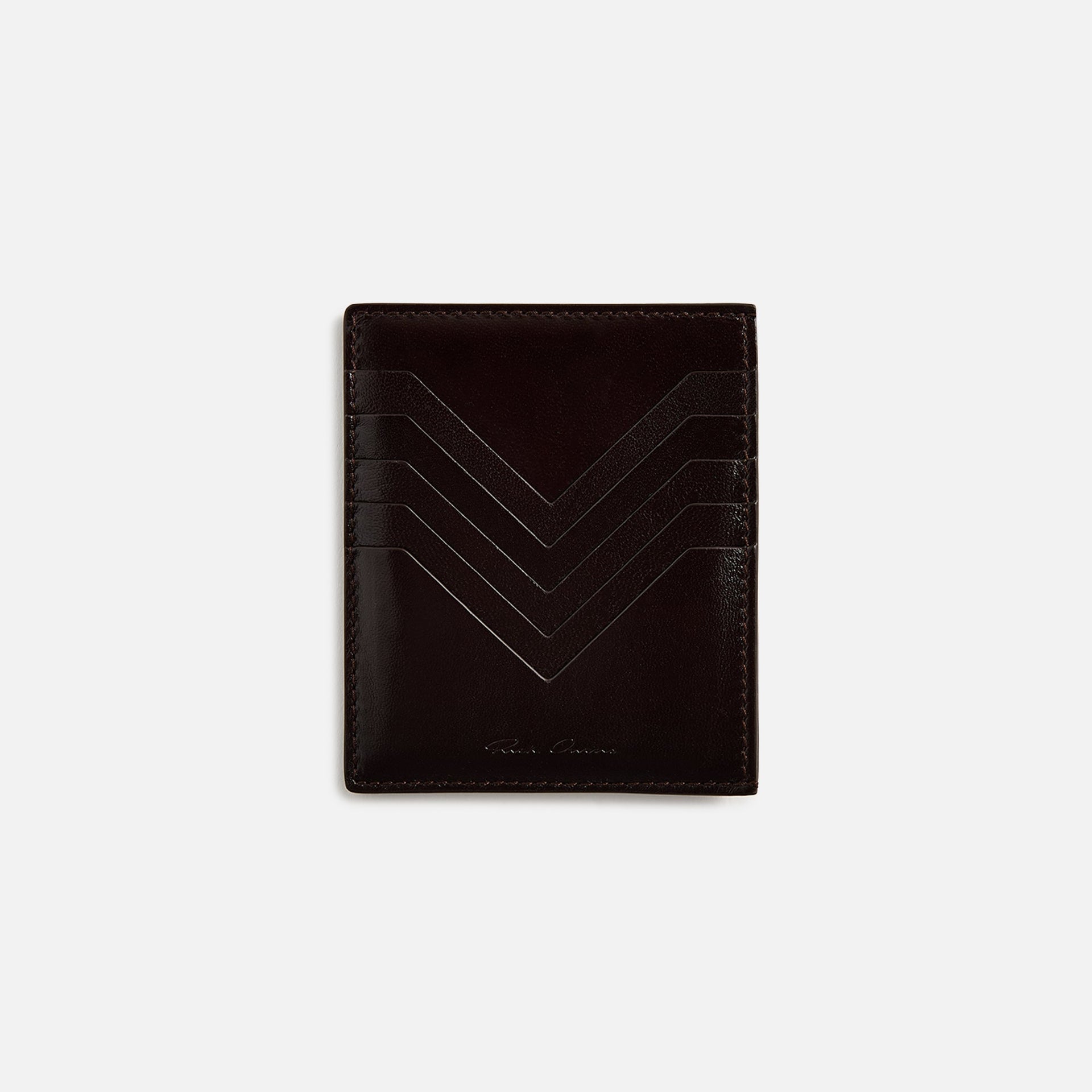 Rick Owens Square CC Holder - Mahogany