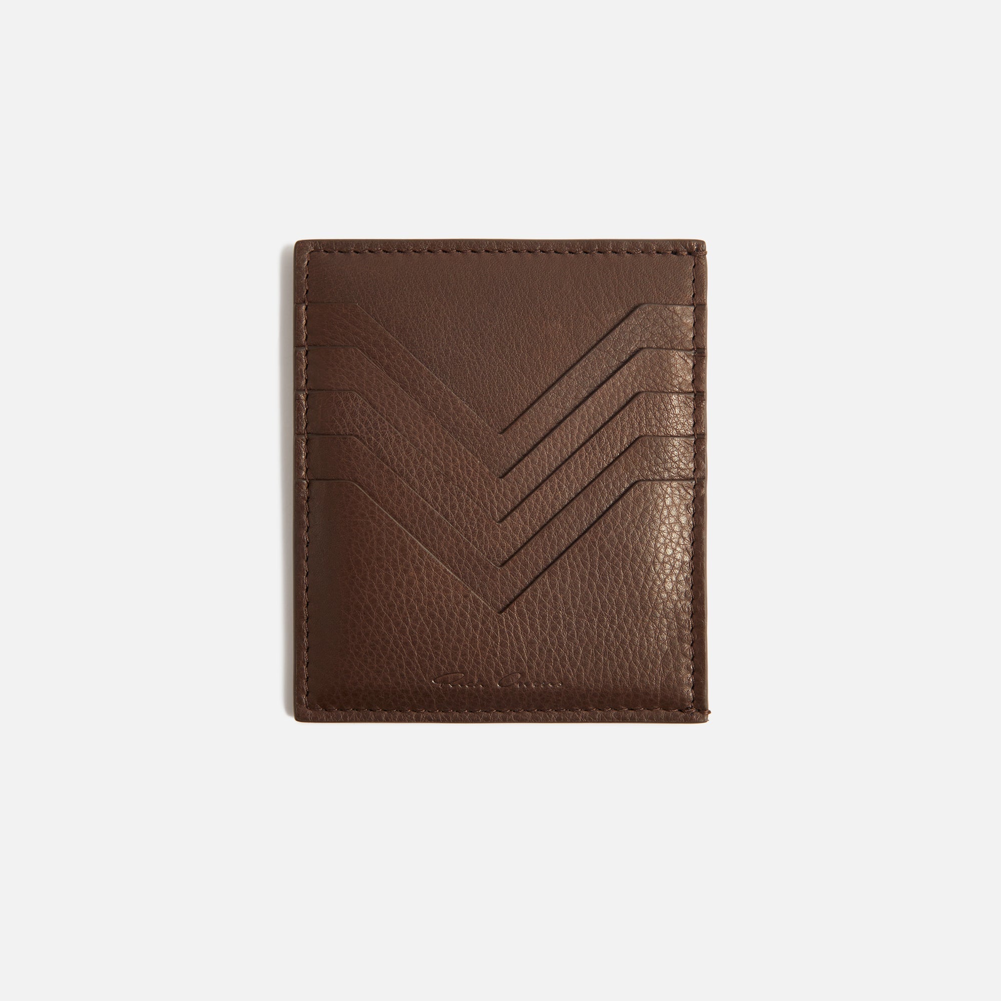 Rick Owens Porta Carte Di Pitone -Square Card Holder - Brown 