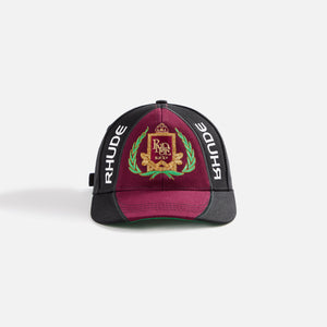 Rhude Racing Crest 6-Panel Cap - Black / Maroon