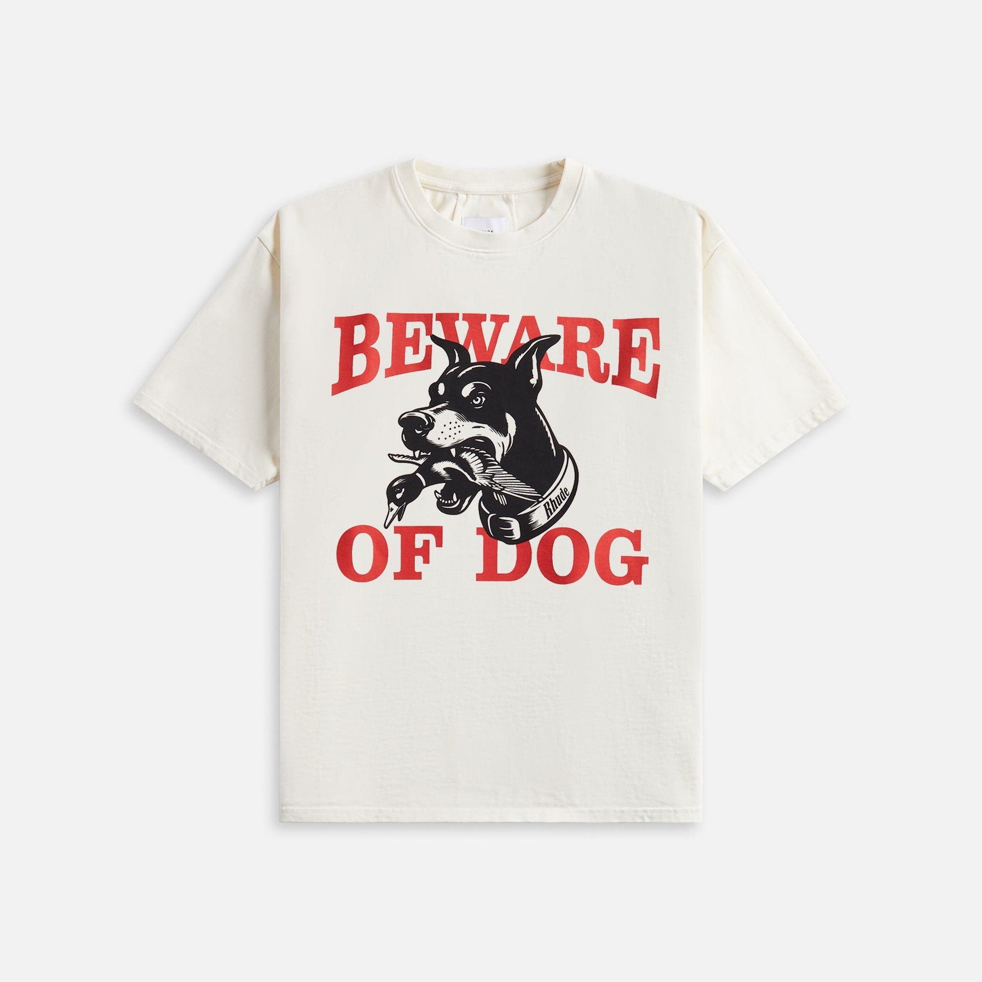 Rhude Warning Logo Tee - Vintage White