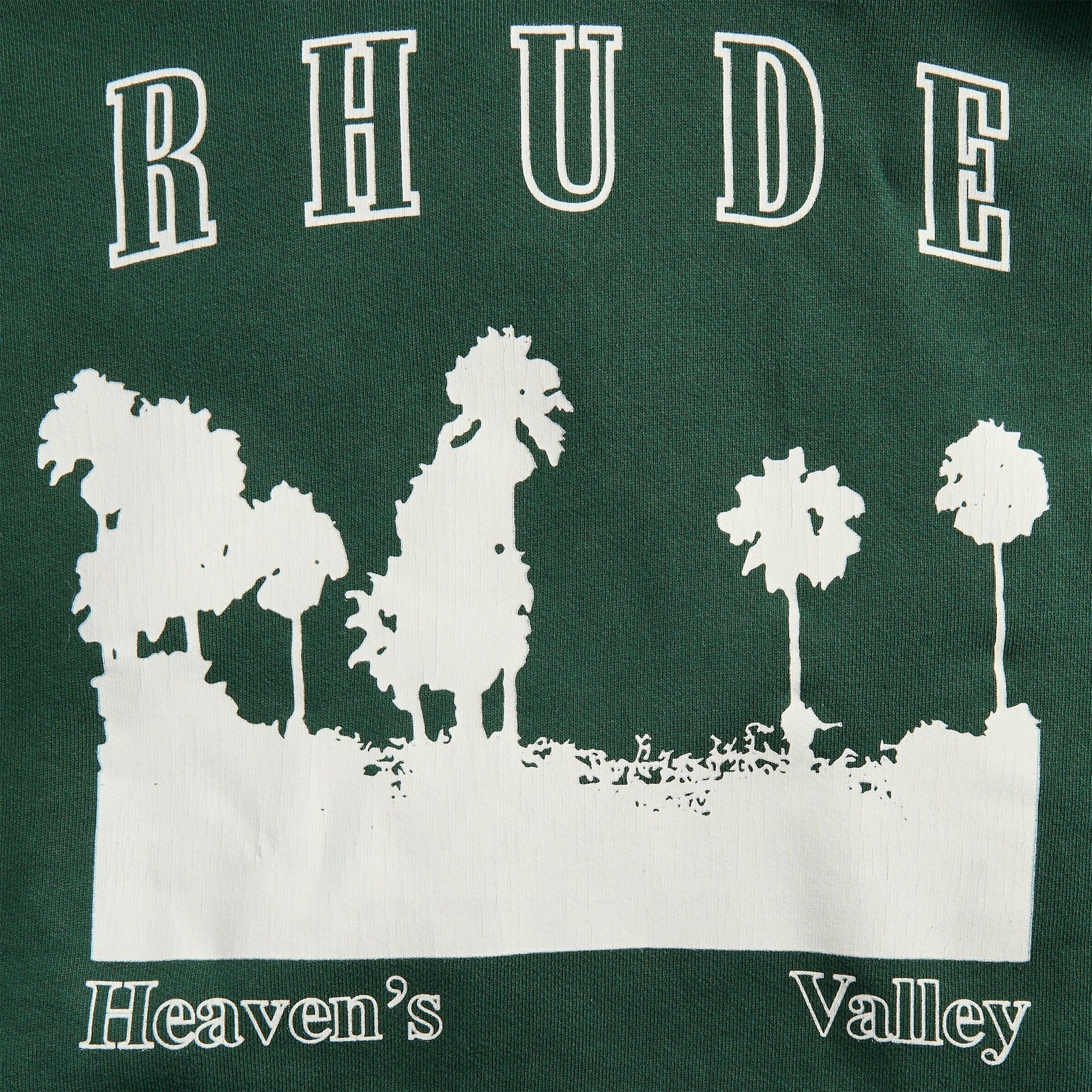 Rhude Thousand Palms Hoodie - Vintage Forest Green / White