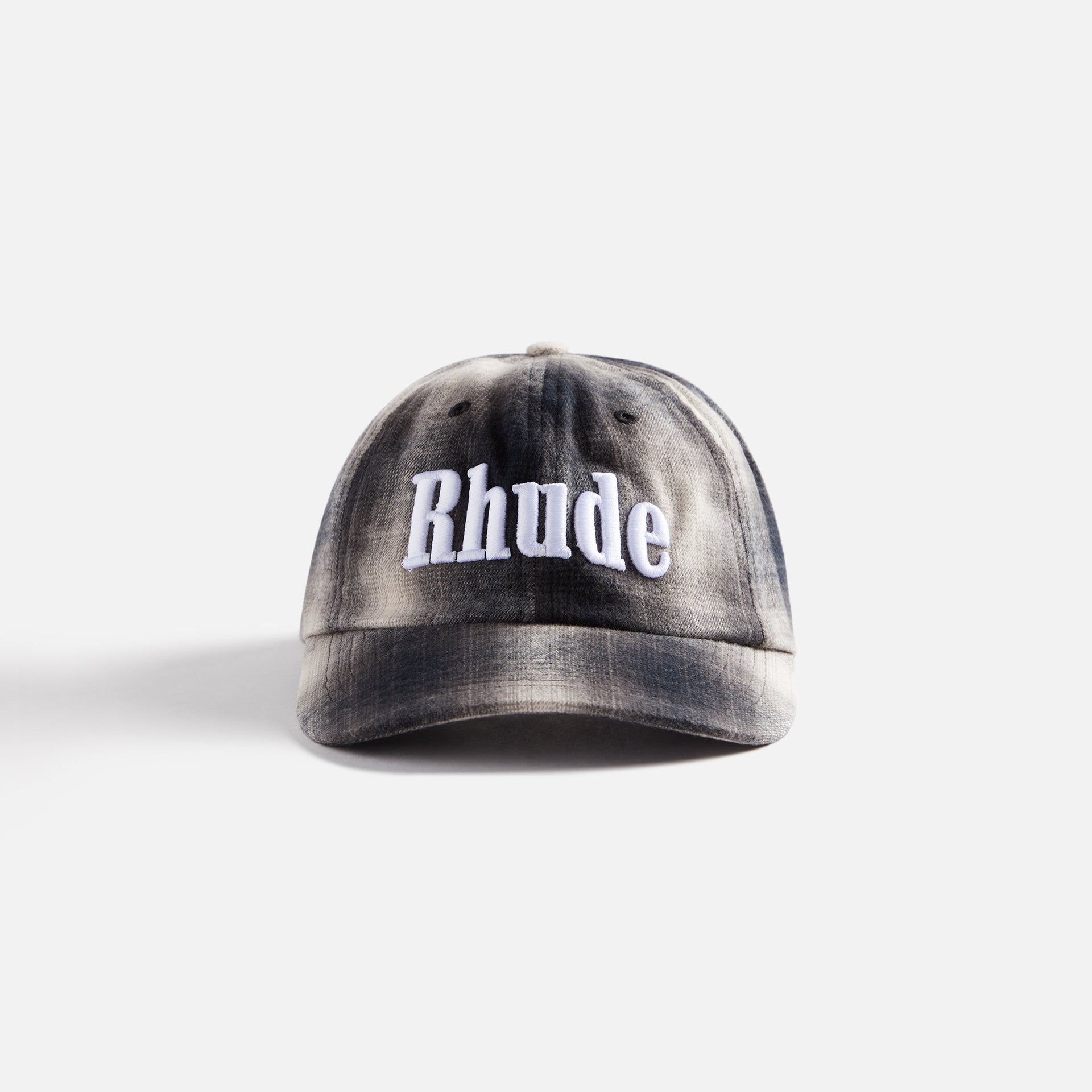 Rhude Logo Flannel 6-Panel Cap - Black / Grey