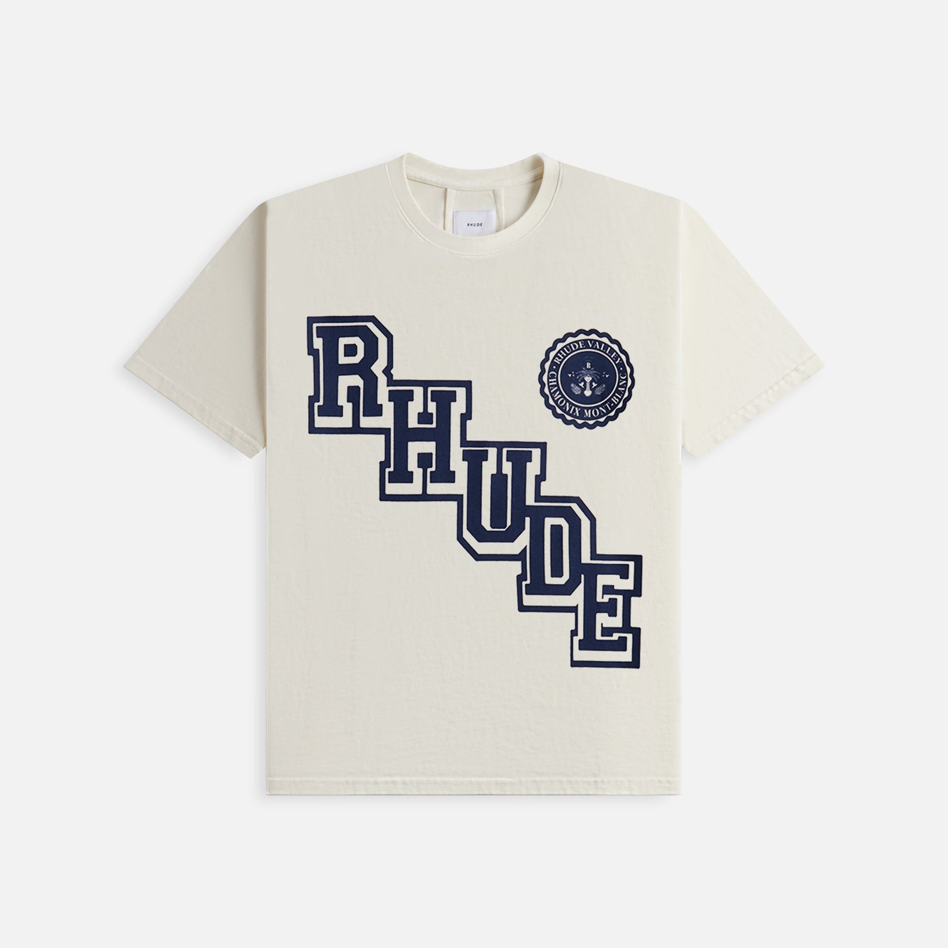 Rhude Collegiate Crest Tee - Vintage White