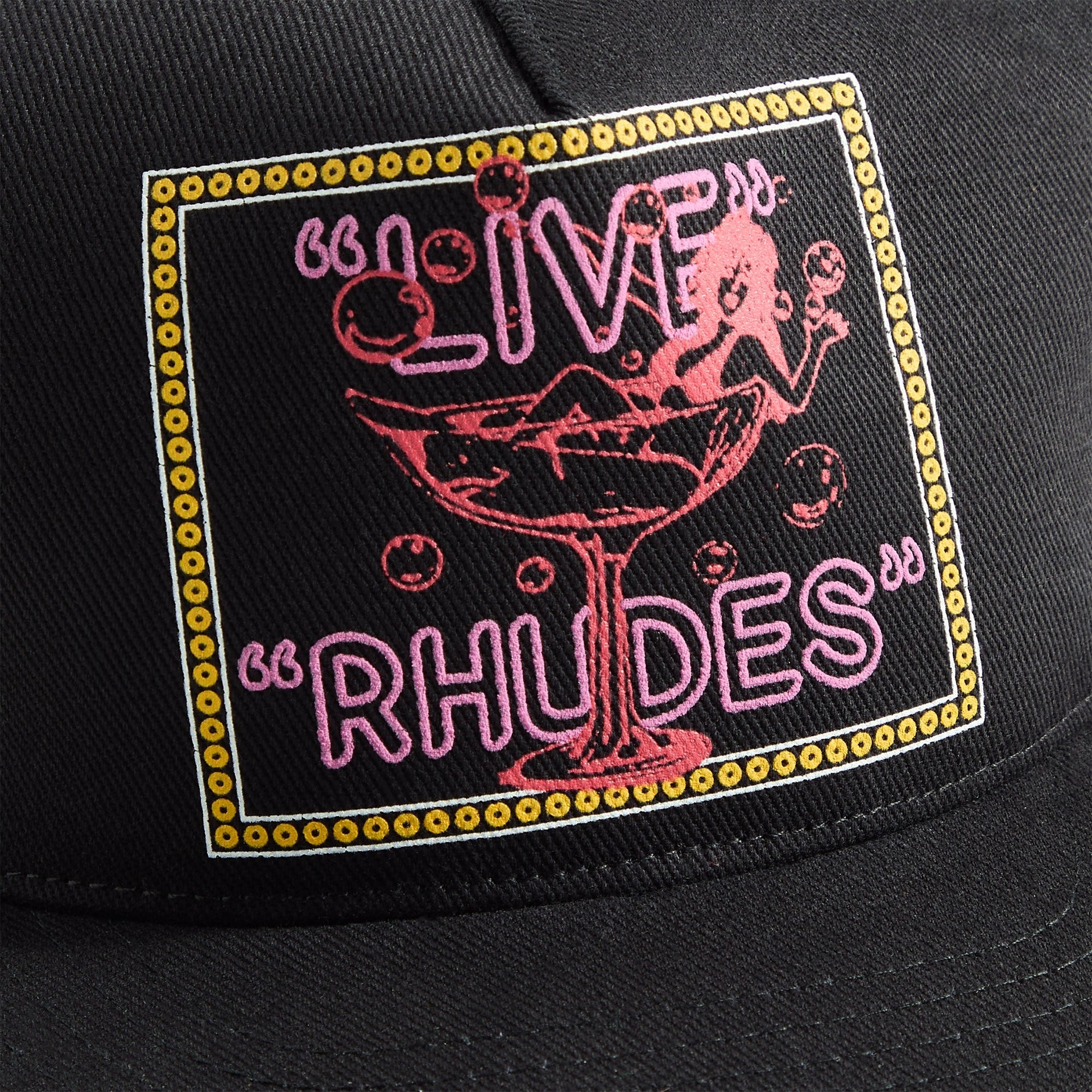 Rhude Live Rhudes Trucker Cap in Black