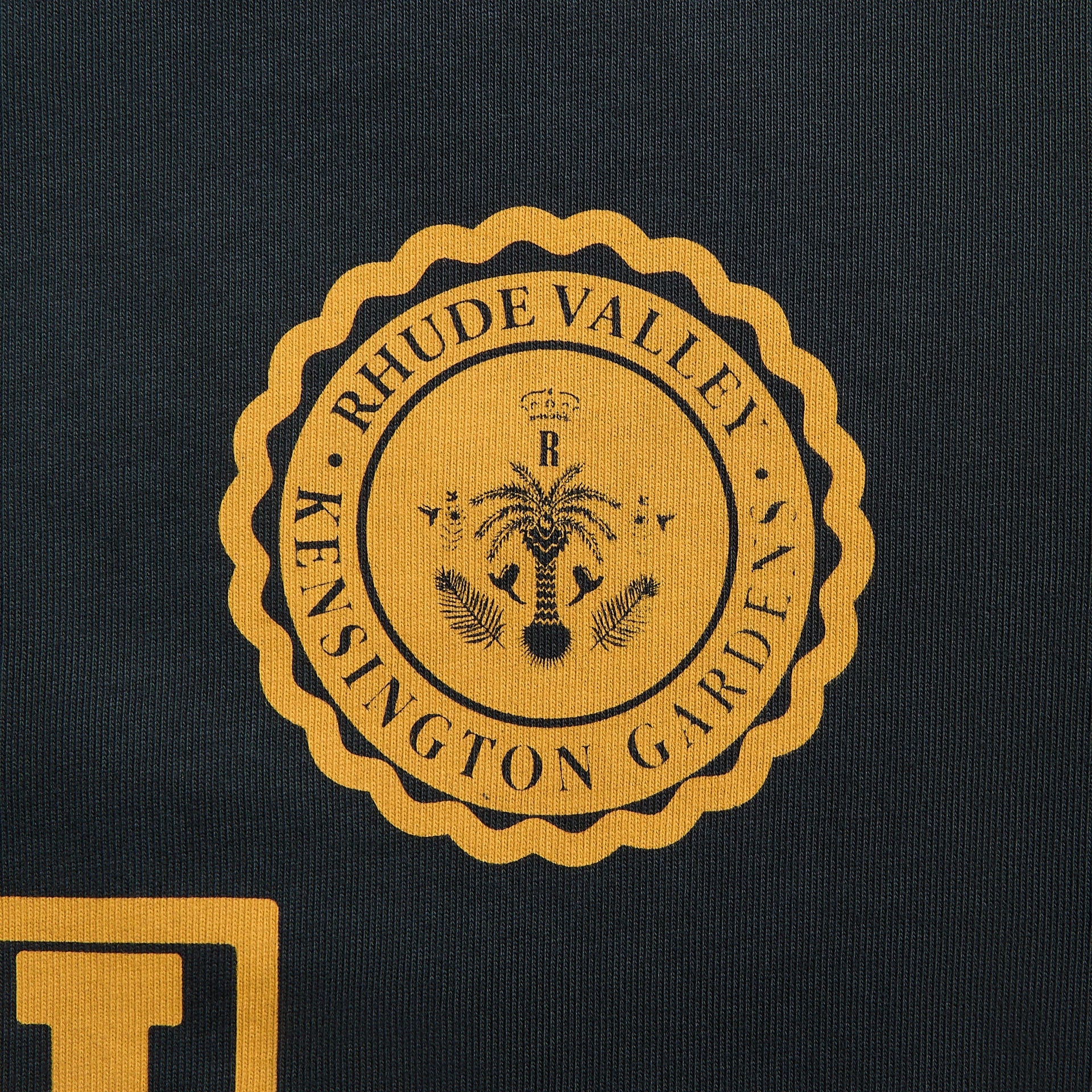 Rhude Collegiate Crest Tee in Vintage Black