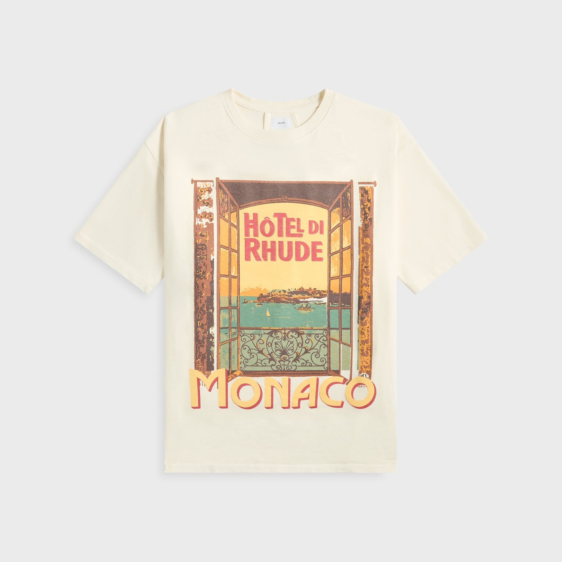 Rhude Hotel Di Monaco Tee - Vintage White