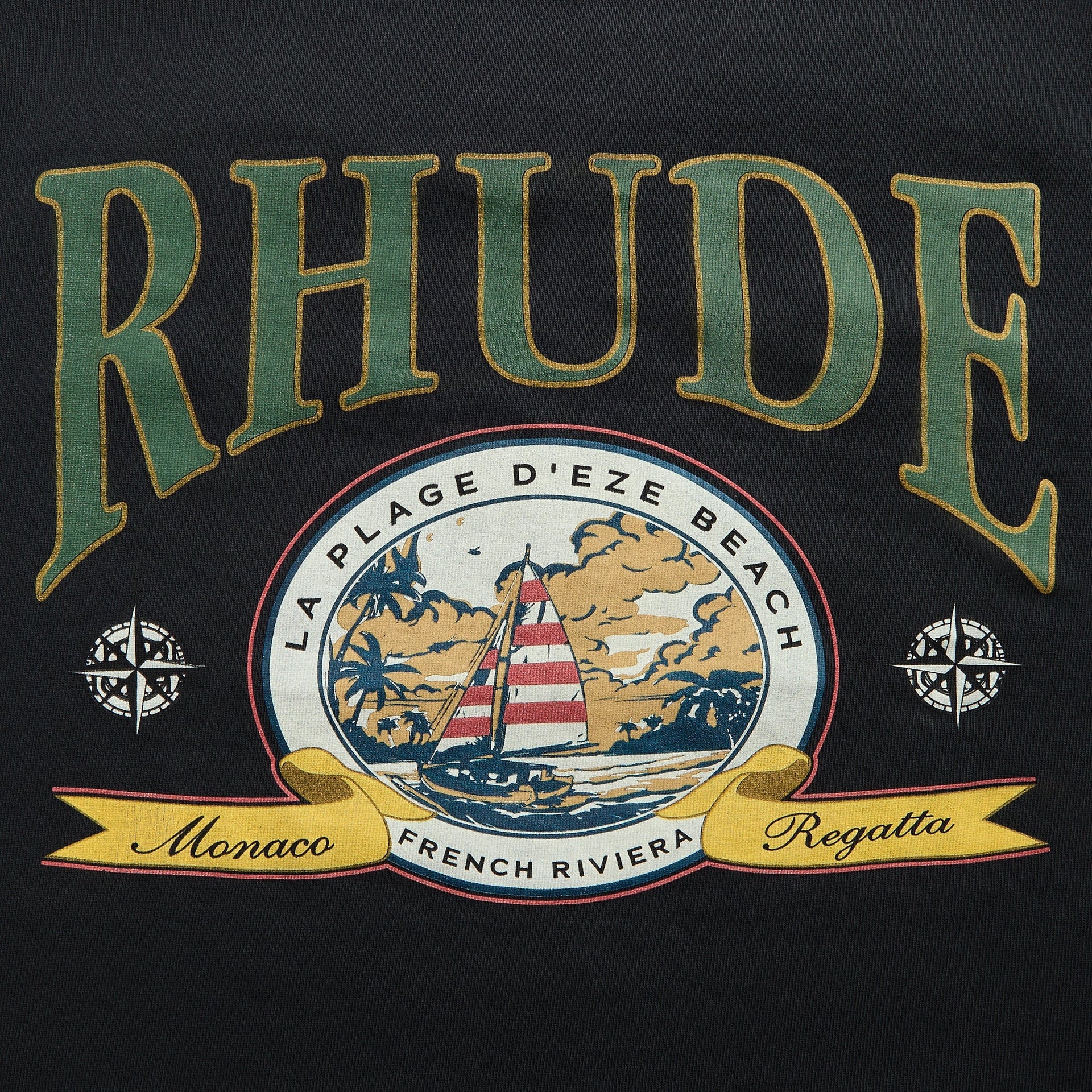 Rhude Monaco Regatta Tee - Vintage Black