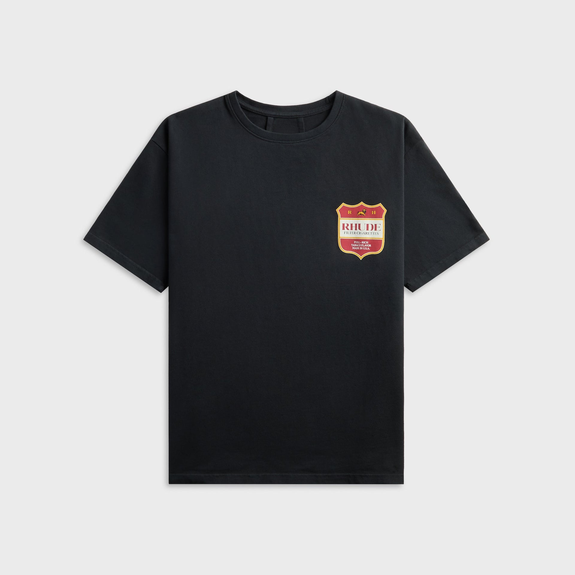 Rhude Filtaro Crest Tee - Vintage Black / Red / Yellow