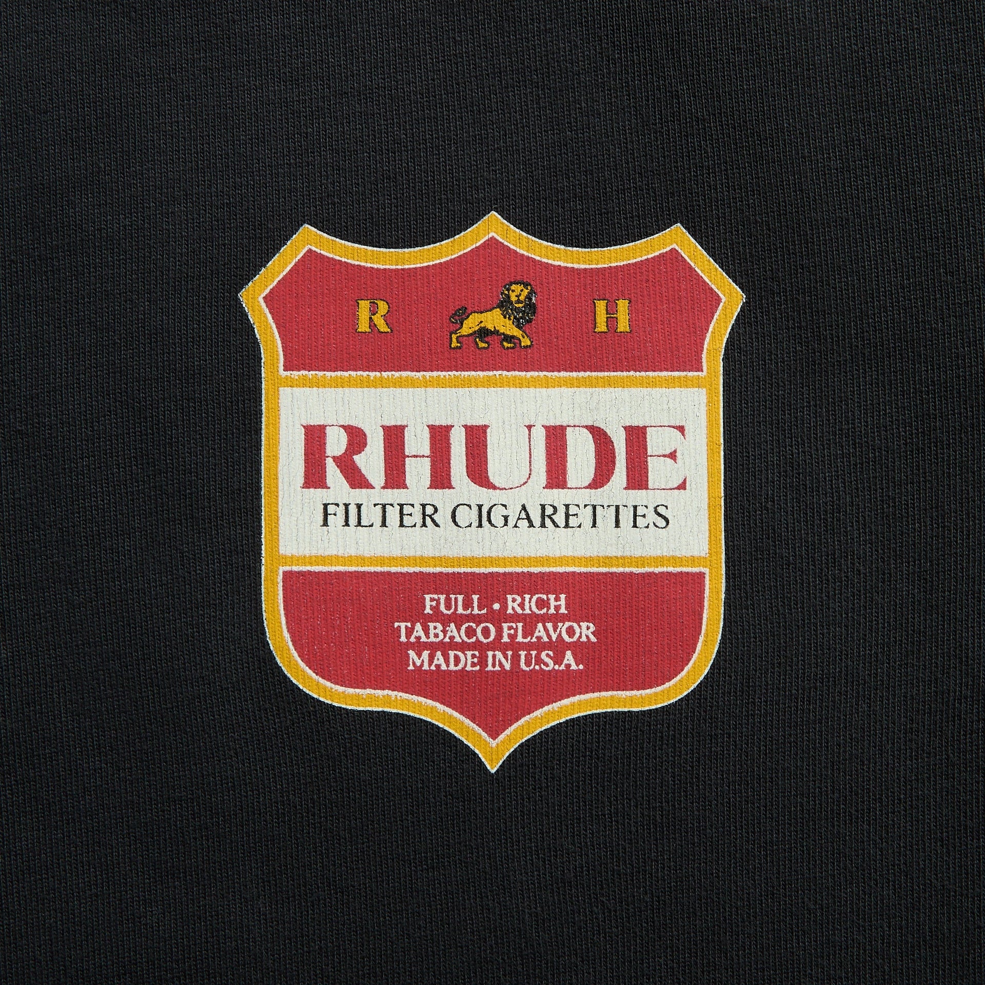 Rhude Filtaro Crest Tee - Vintage Black / Red / Yellow