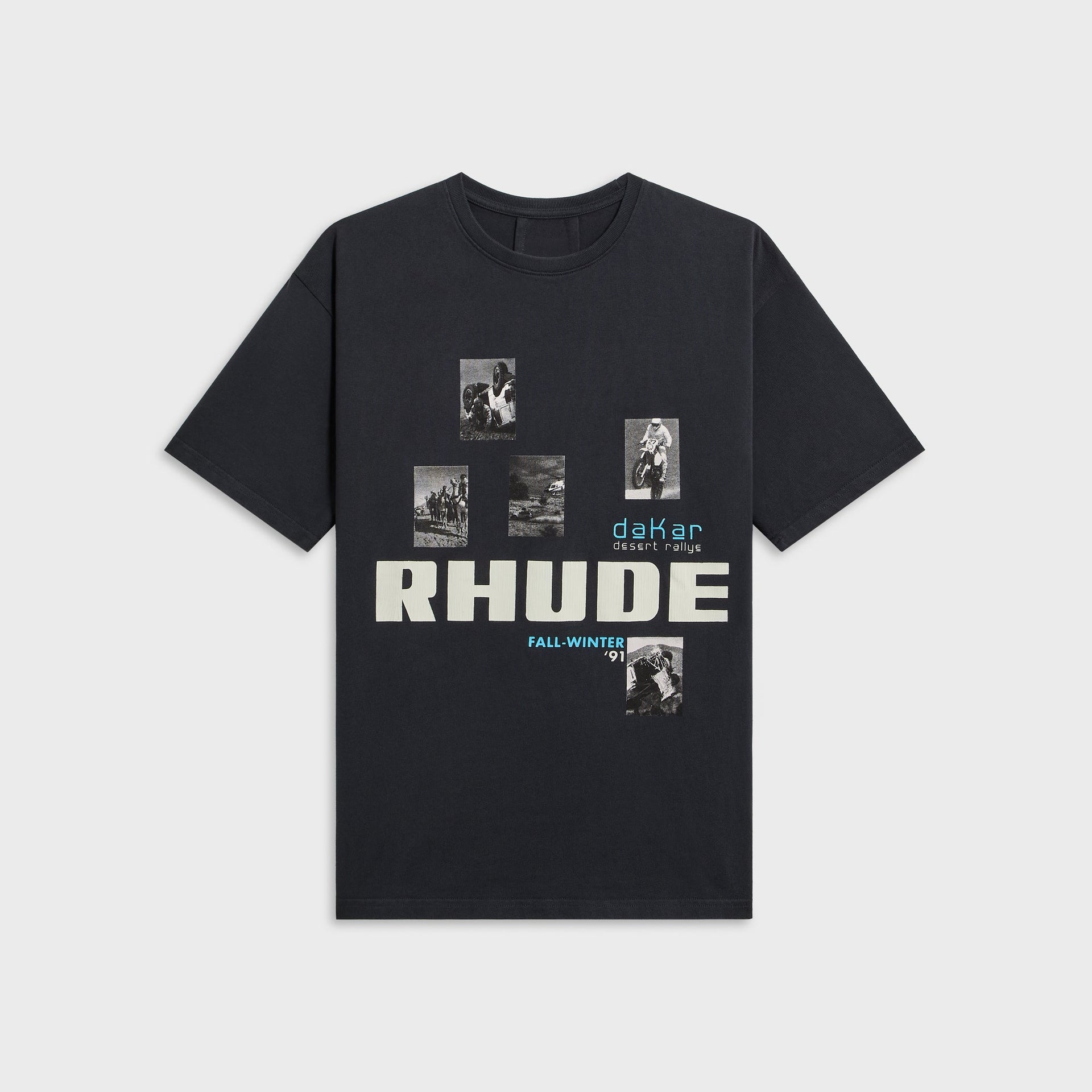 Rhude Winter 91 Rallye Tee - Vintage Black / Vintage White