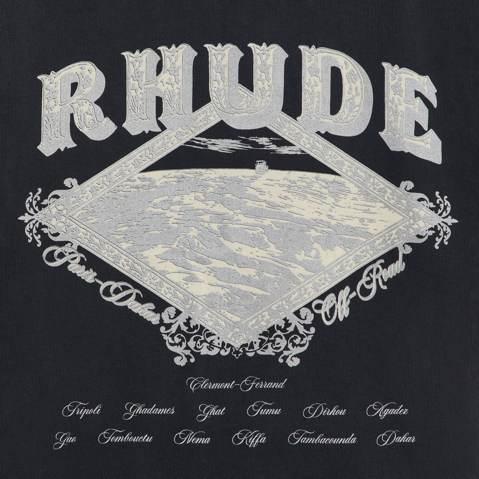 Rhude Dakar Convoy Tee - Vintage Black / Silver