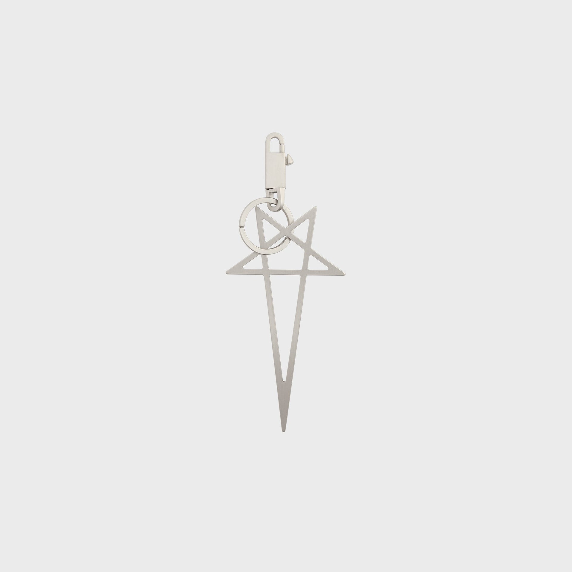 Rick Owens Big Pentagram Keychain - Palladium