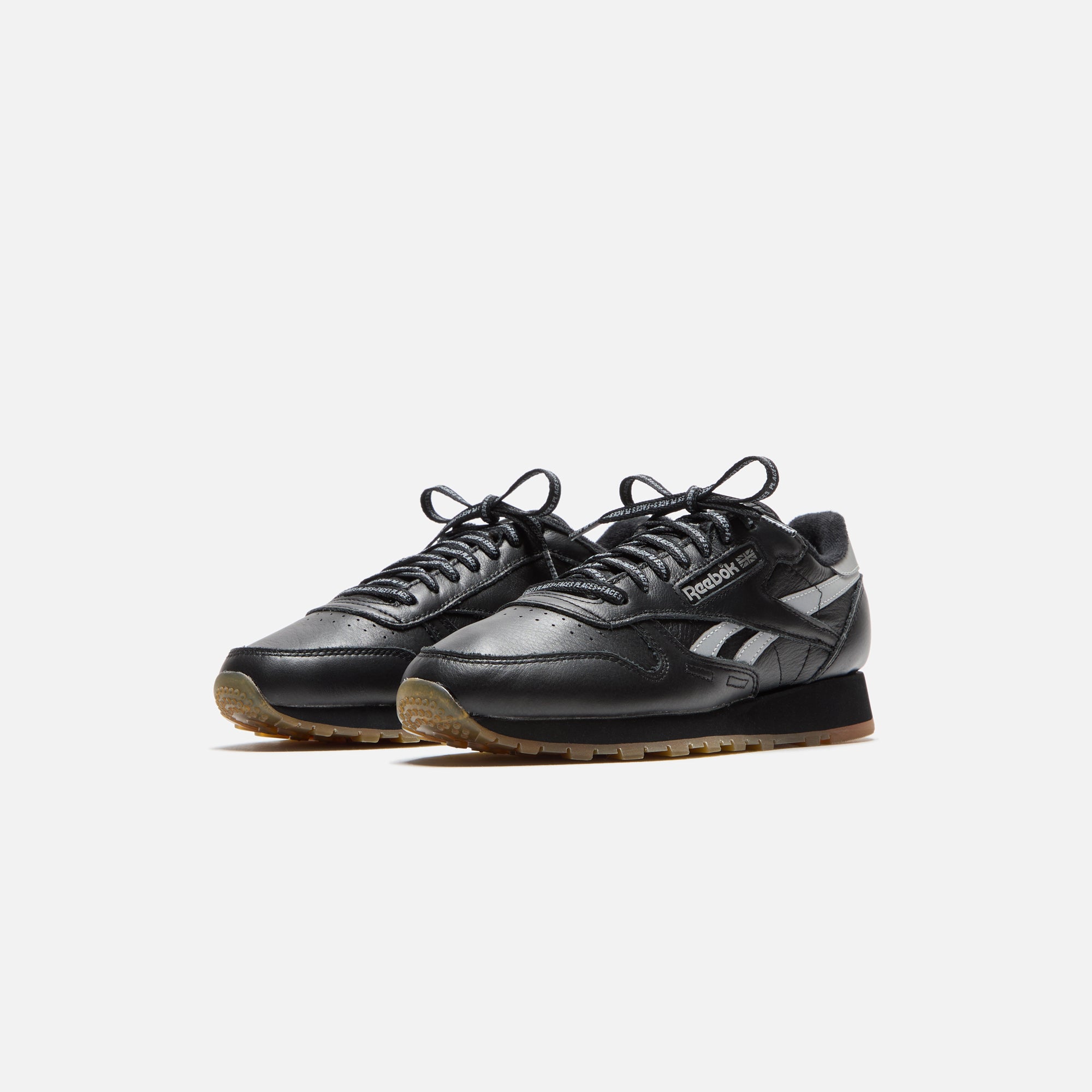 Reebok Place+Faces Classic Leather - Black / Silver / White – Kith