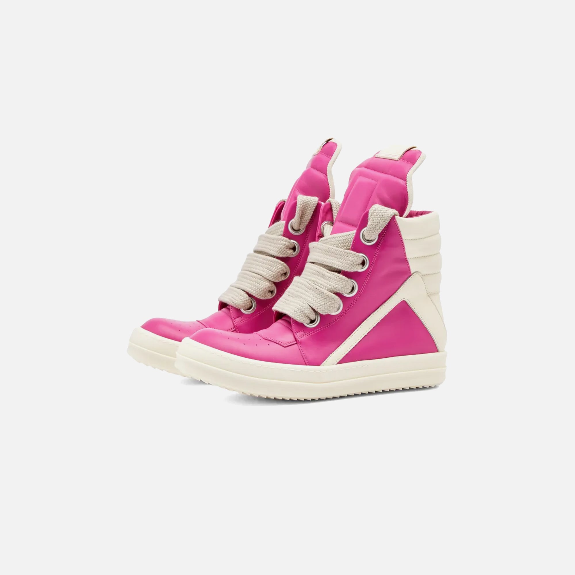 Rick Owens WMNS Scarpe Pelle Geobasket - Hot Pink / Milk