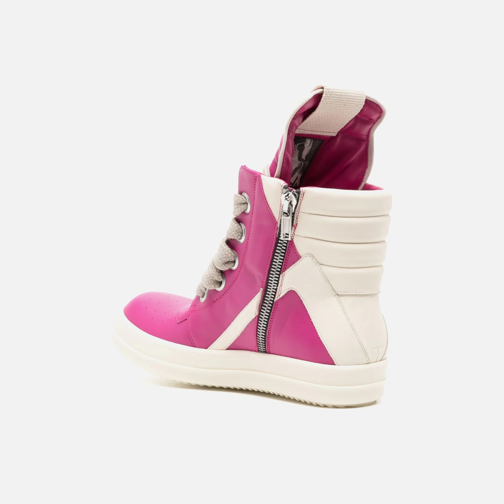 Rick Owens WMNS Scarpe Pelle Geobasket - Hot Pink / Milk