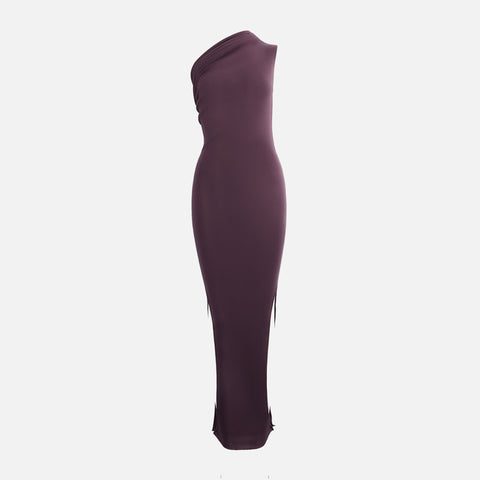 Rick Owens Ribbed One Shoulder Dress - Amethyst