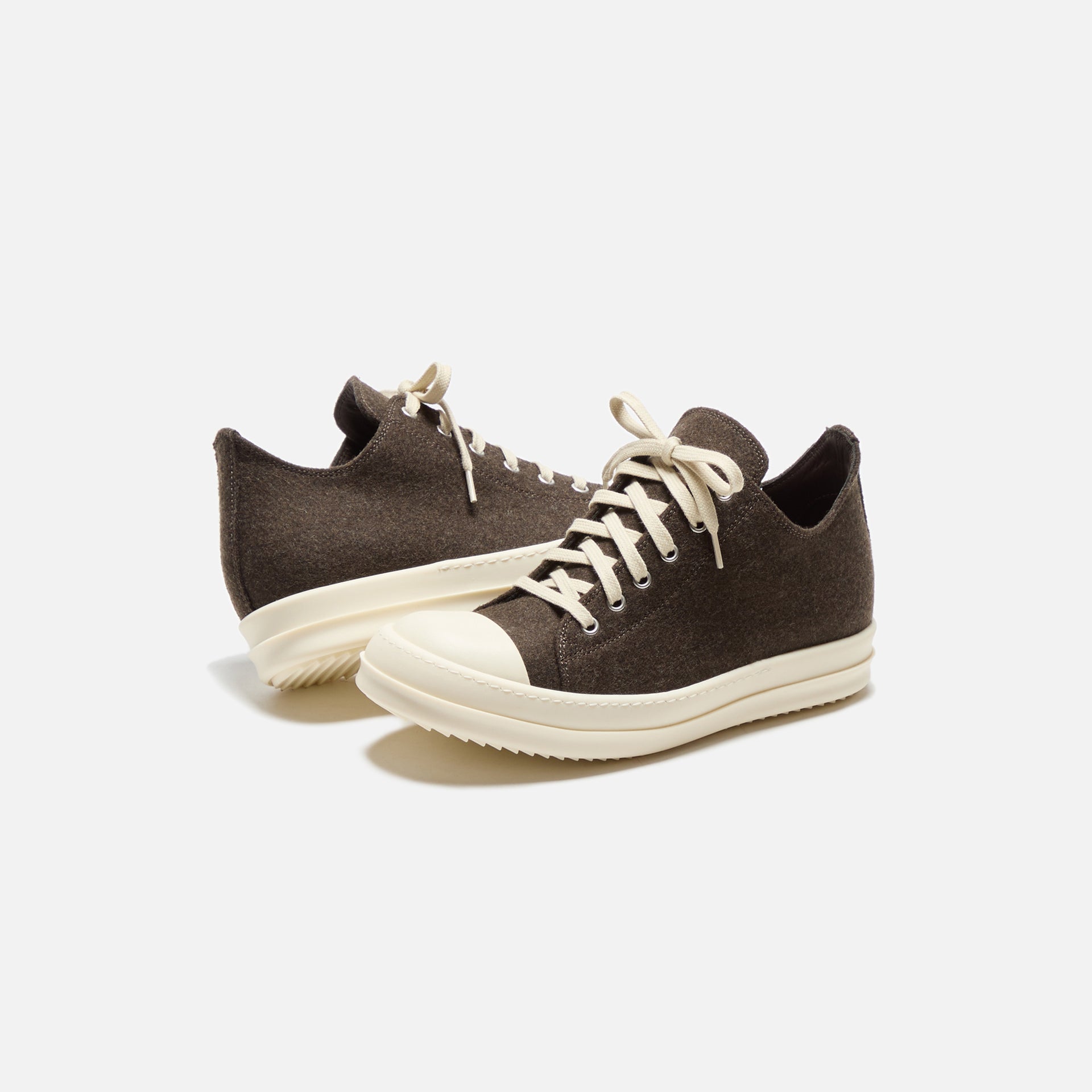 Rick Owens WMNS Porterville Low Sneakers - Brown / Milk / Milk