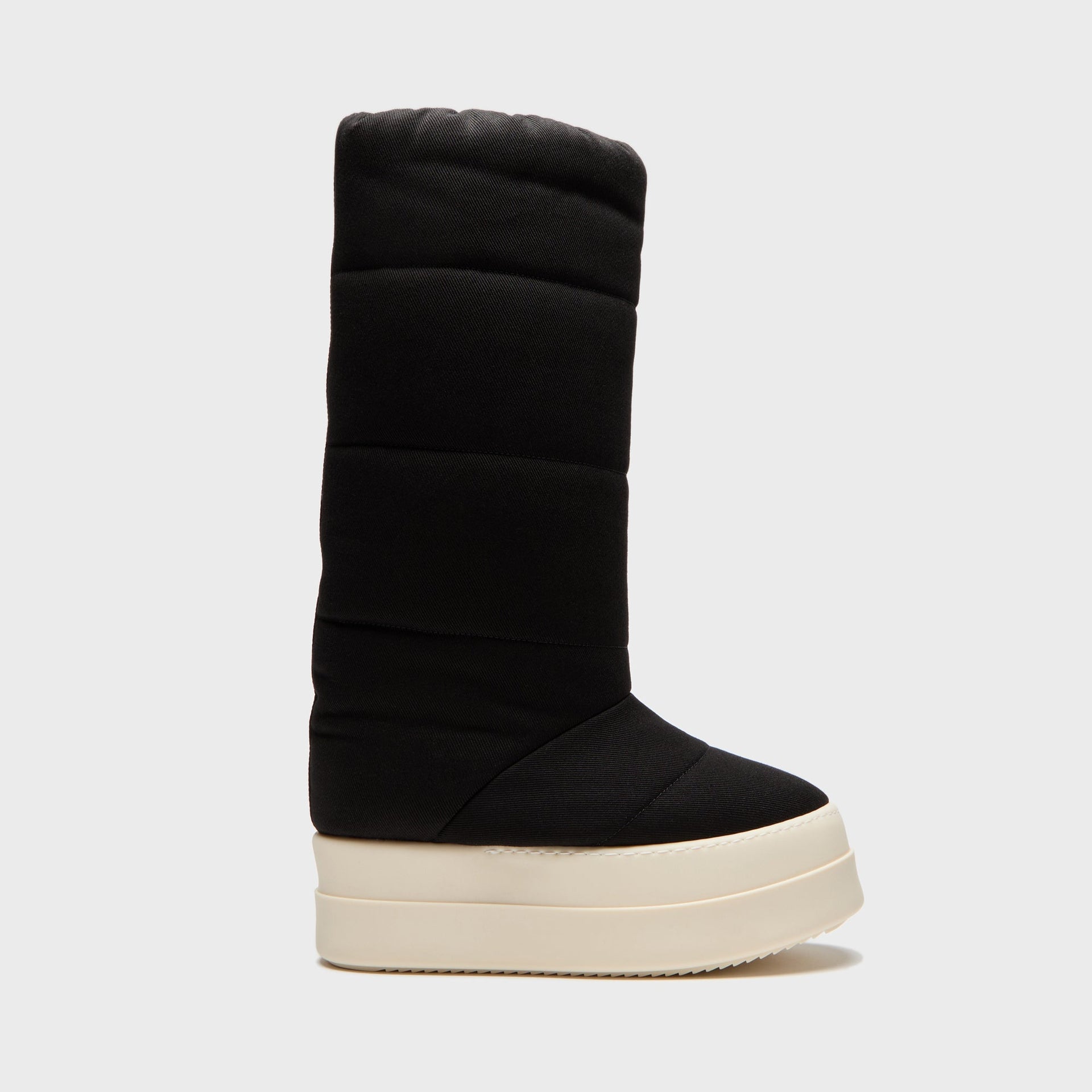 Rick Owens Mega Bumper Knee High Lunar Overdyed Denim - Black / Milk