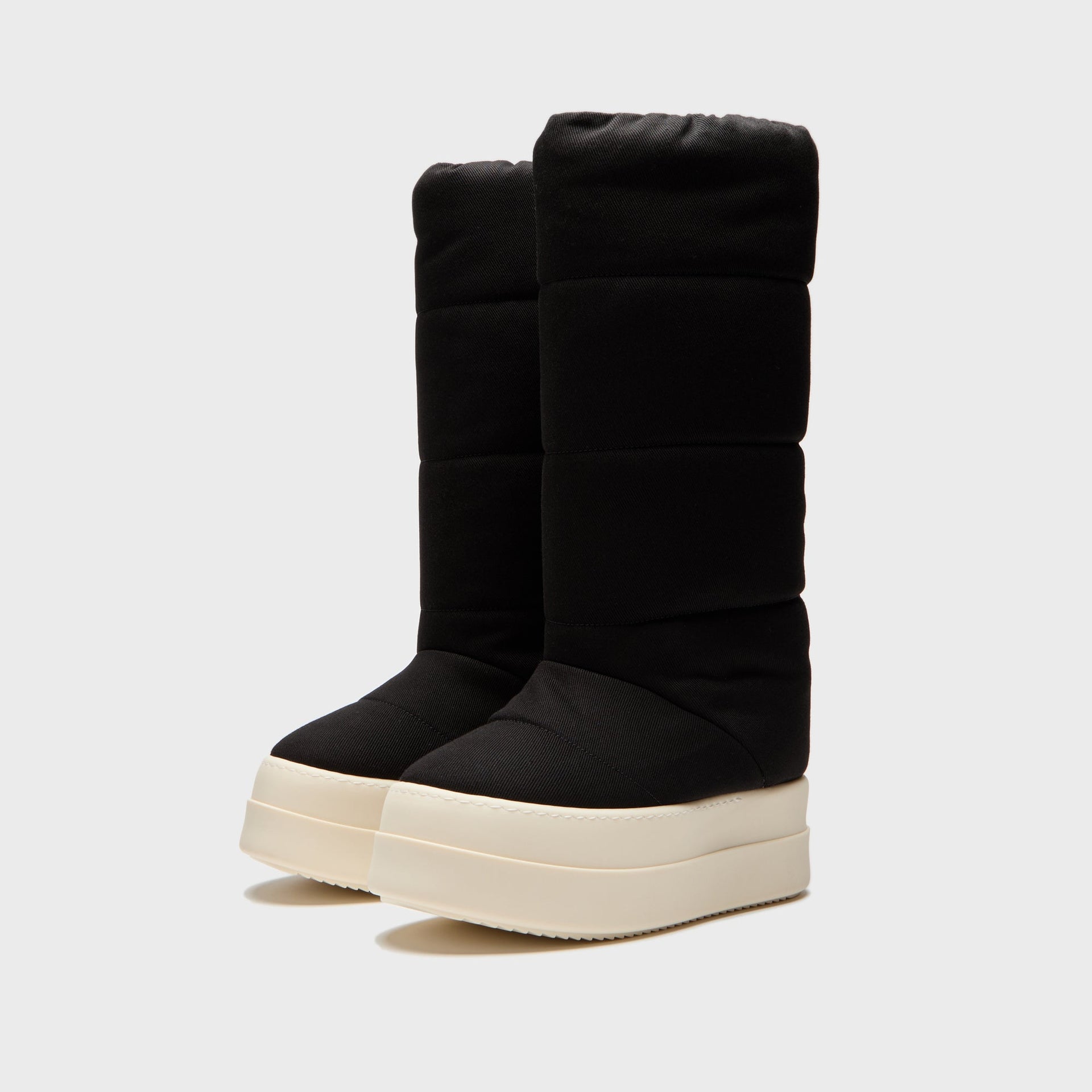 Rick Owens Mega Bumper Knee High Lunar Overdyed Denim - Black / Milk