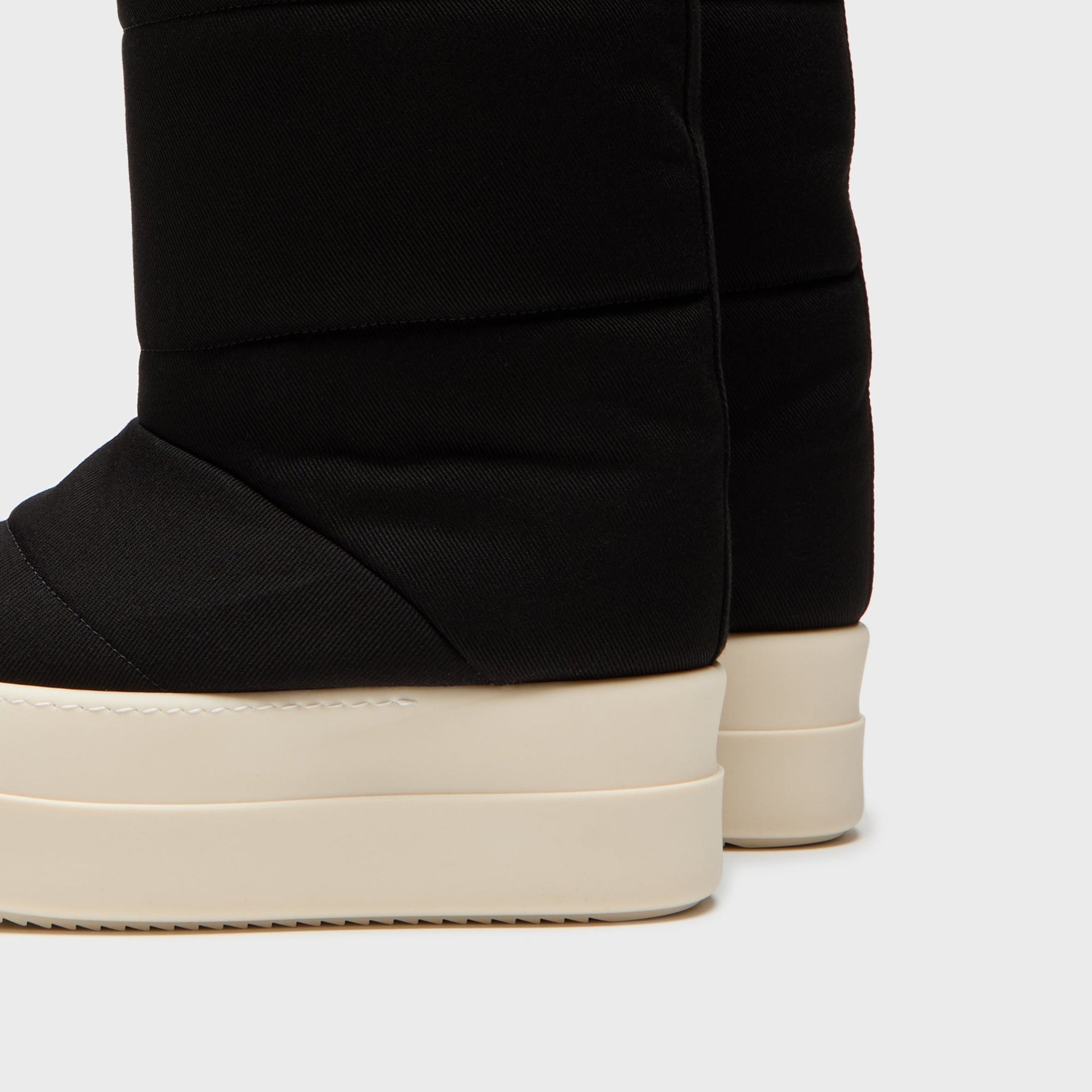 Rick Owens Mega Bumper Knee High Lunar Overdyed Denim - Black / Milk