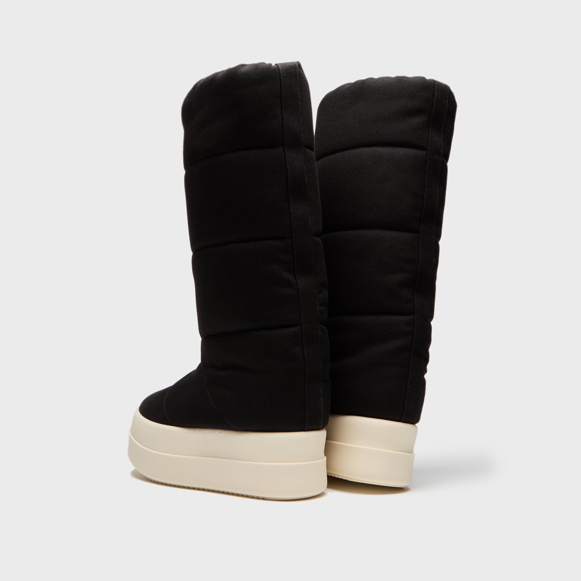 Rick Owens Mega Bumper Knee High Lunar Overdyed Denim - Black / Milk