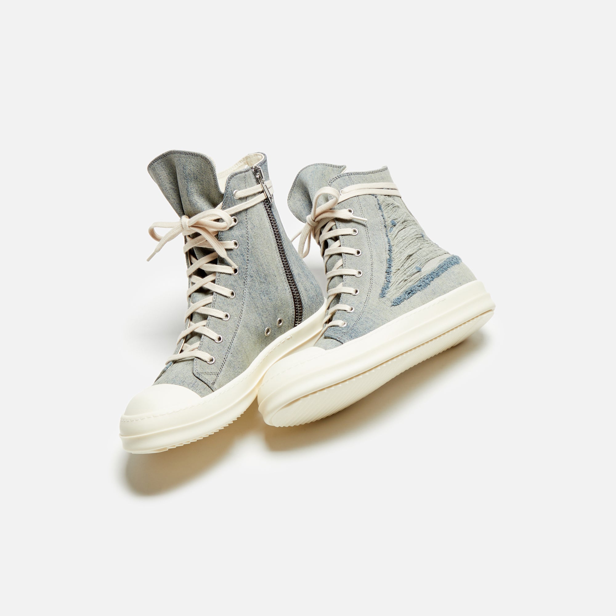 ★RAIVE★ Dylan in White 01 Rick Owens DRKSHDW Sneakers - Sky / Milk / Scarpe in Denim