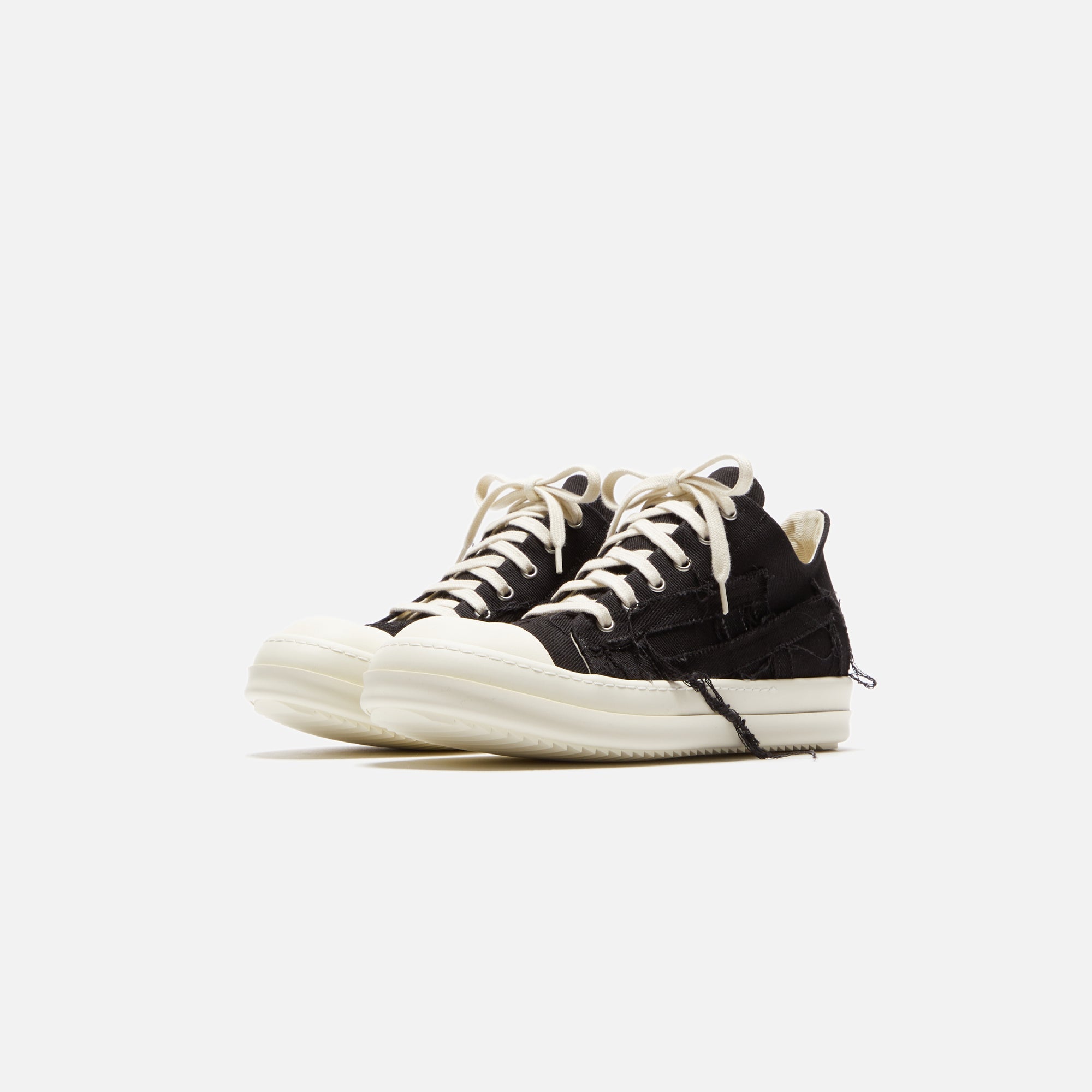 Rick Owens DRKSHDW Slashed Low Sneakers - Black / Milk