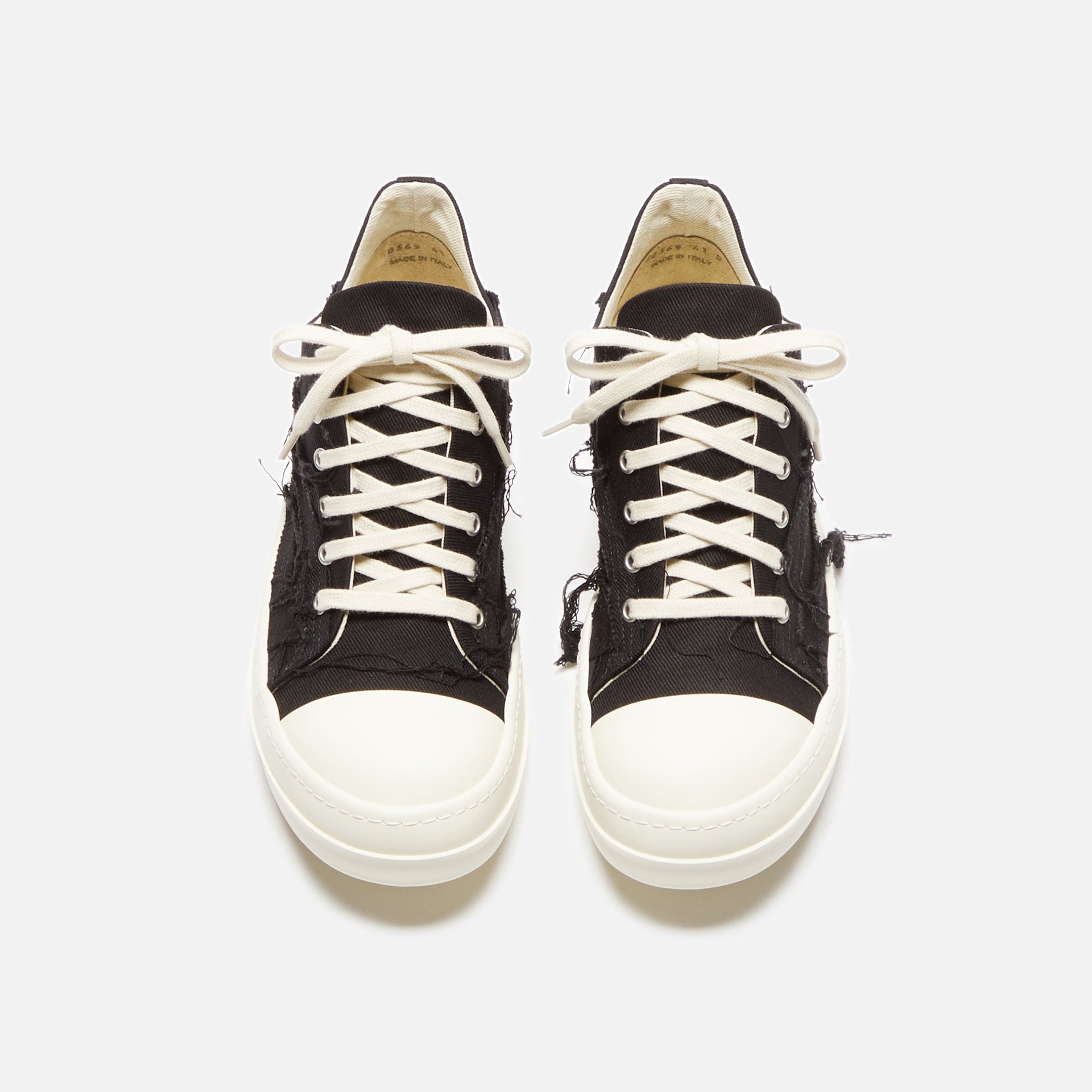 Rick Owens DRKSHDW Slashed Low Sneakers - Black / Milk / Milk