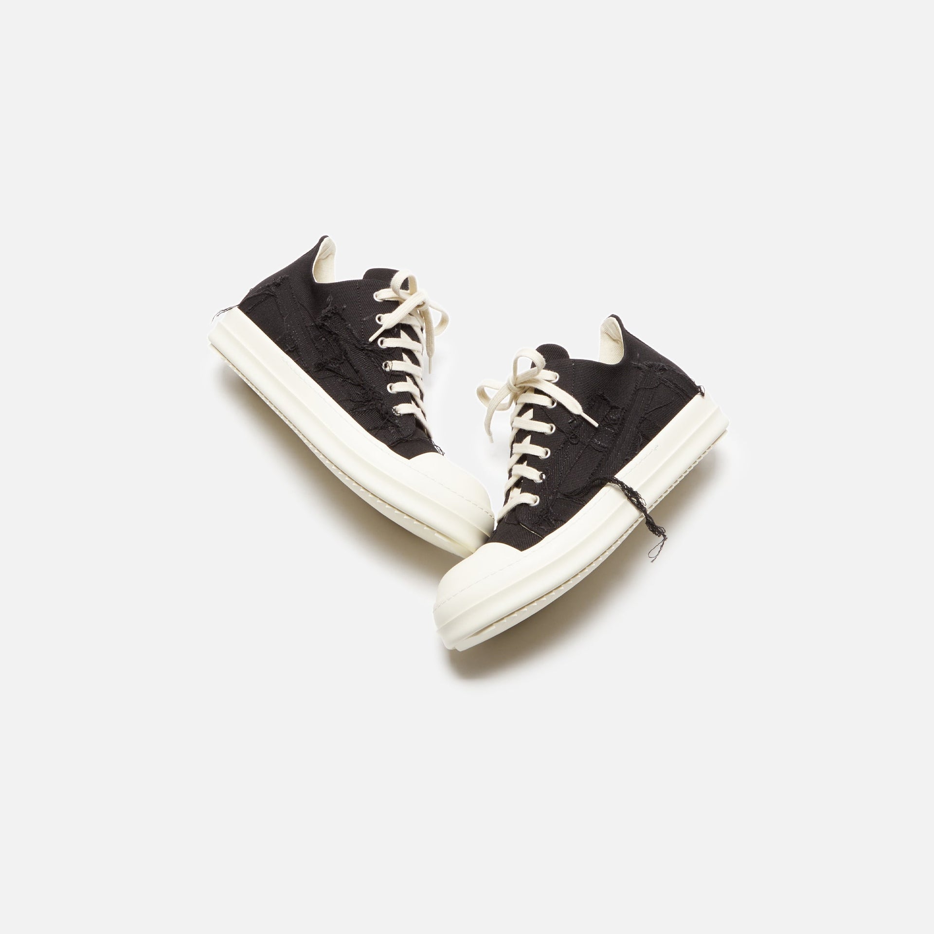 Rick Owens DRKSHDW Slashed Low Sneakers - Black / Milk / Milk